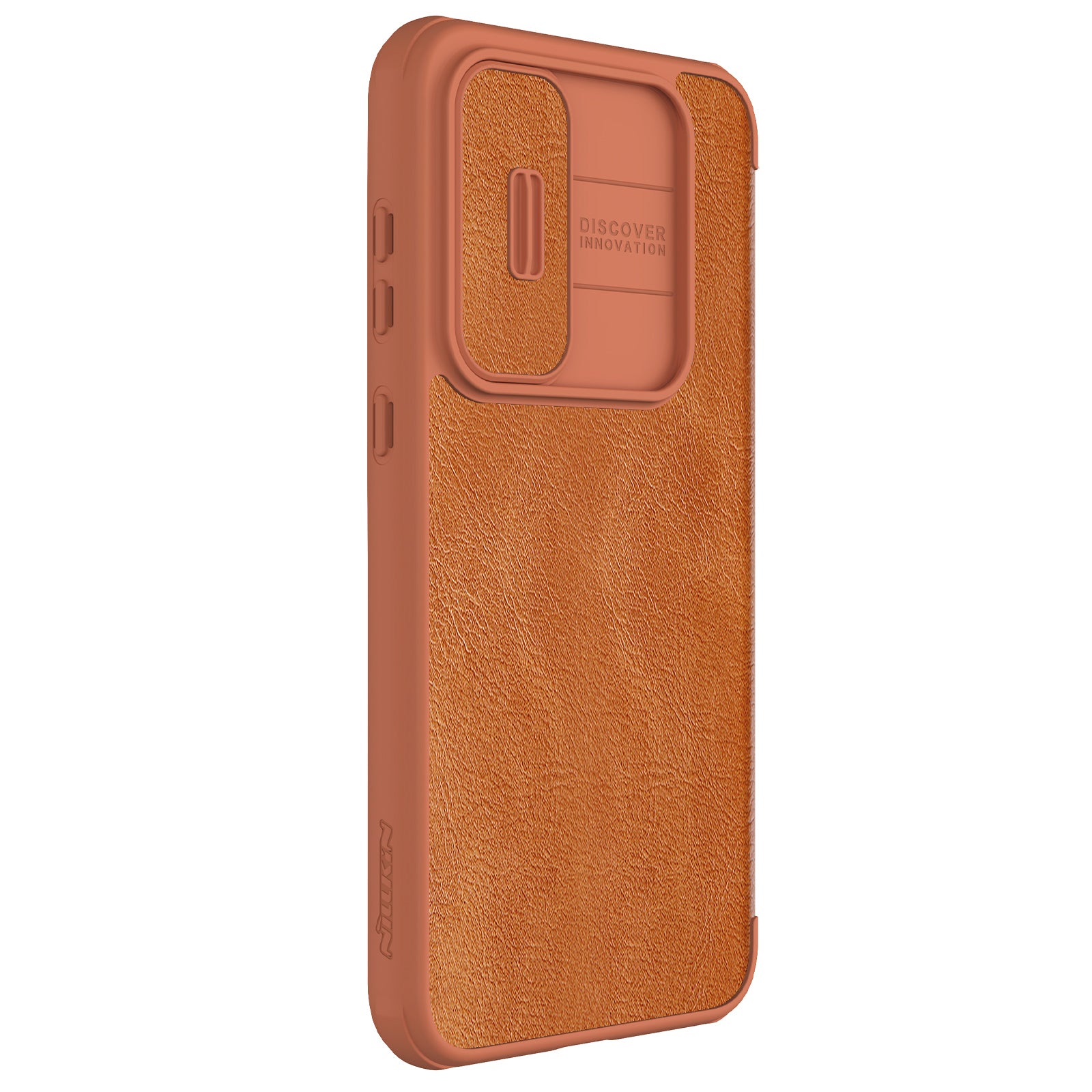 NILLKIN Qin Pro Series for Samsung Galaxy A35 5G Phone Case PU Leather Flip Cover with Card Holder - Brown