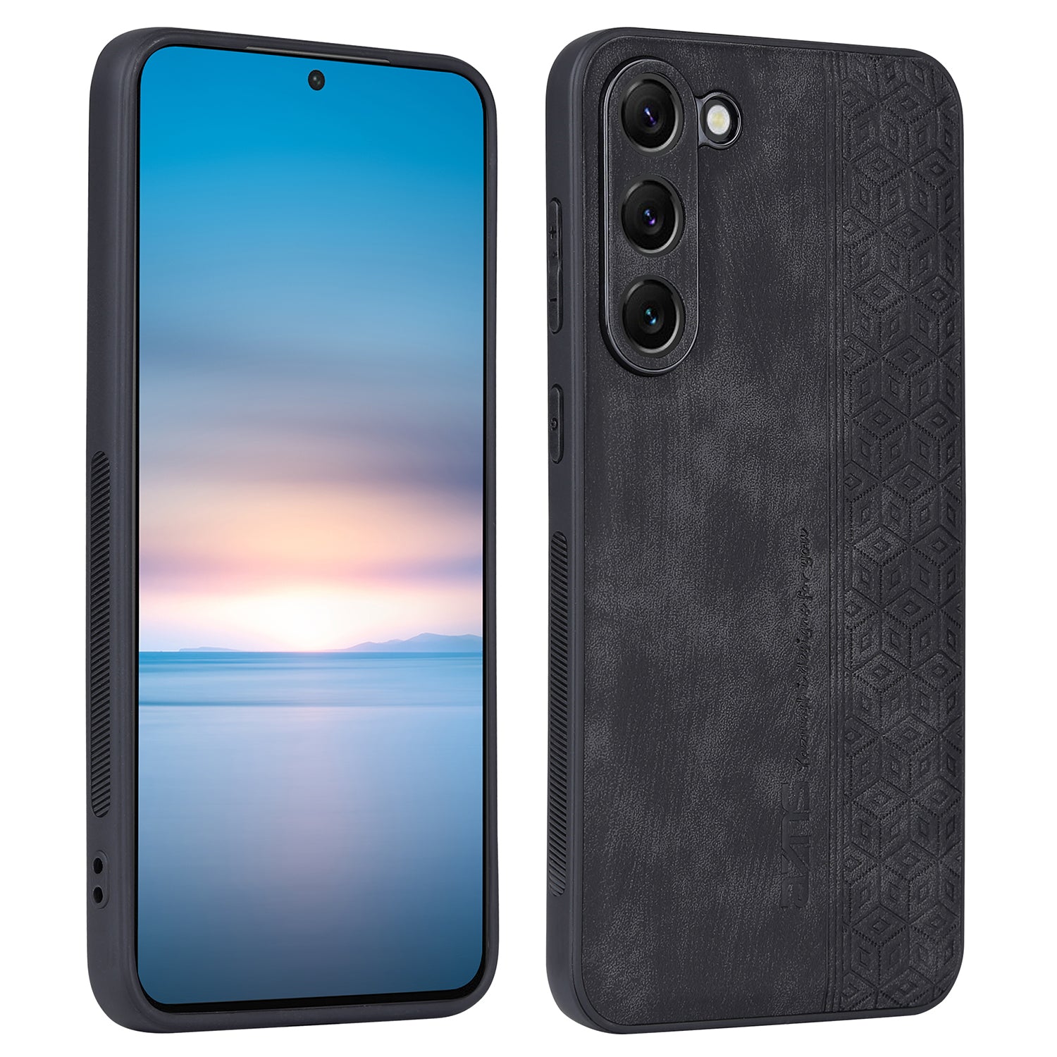 AZNS For Samsung Galaxy S24+ Imprinted Case PU Leather+TPU Mobile Phone Guard Cover - Brown
