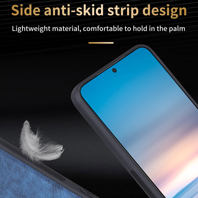 AZNS For Samsung Galaxy S24 Case Imprinted PU Leather+TPU Shock Absorbing Smartphone Shell - Blue