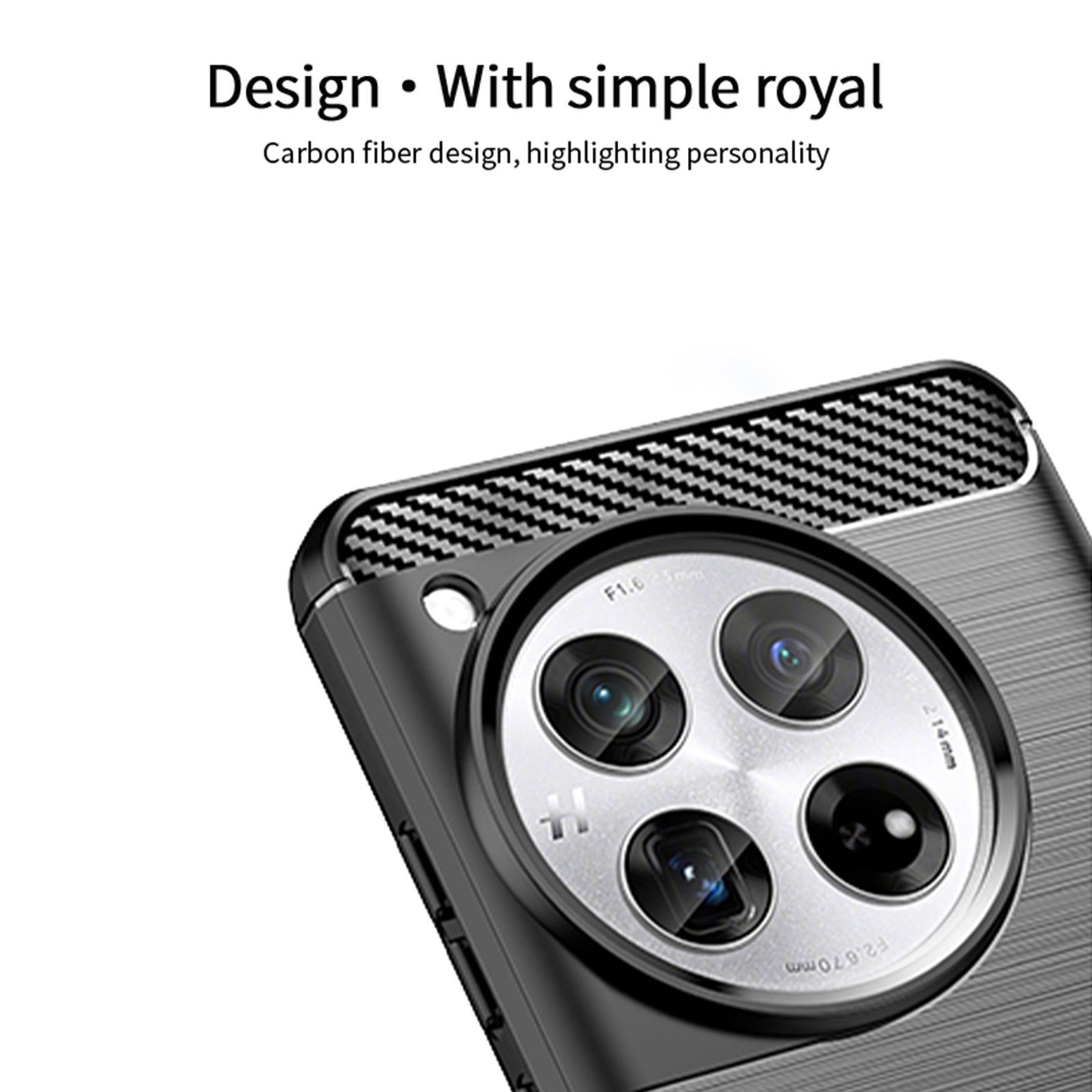 MOFI JK TPU Series-1 For OnePlus 12 5G Case Carbon Fiber Texture TPU Phone Cover - Black