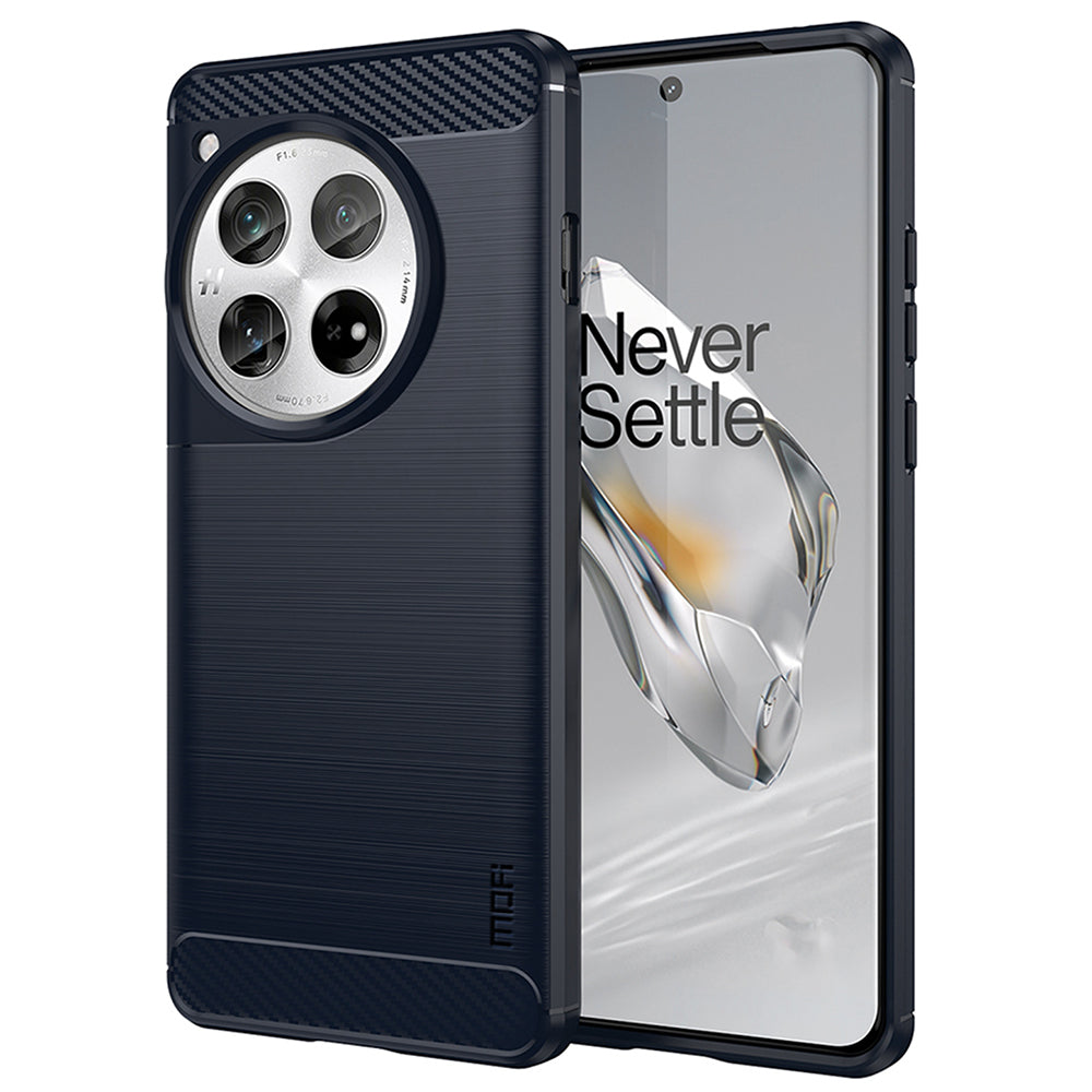 MOFI JK TPU Series-1 For OnePlus 12 5G Case Carbon Fiber Texture TPU Phone Cover - Black