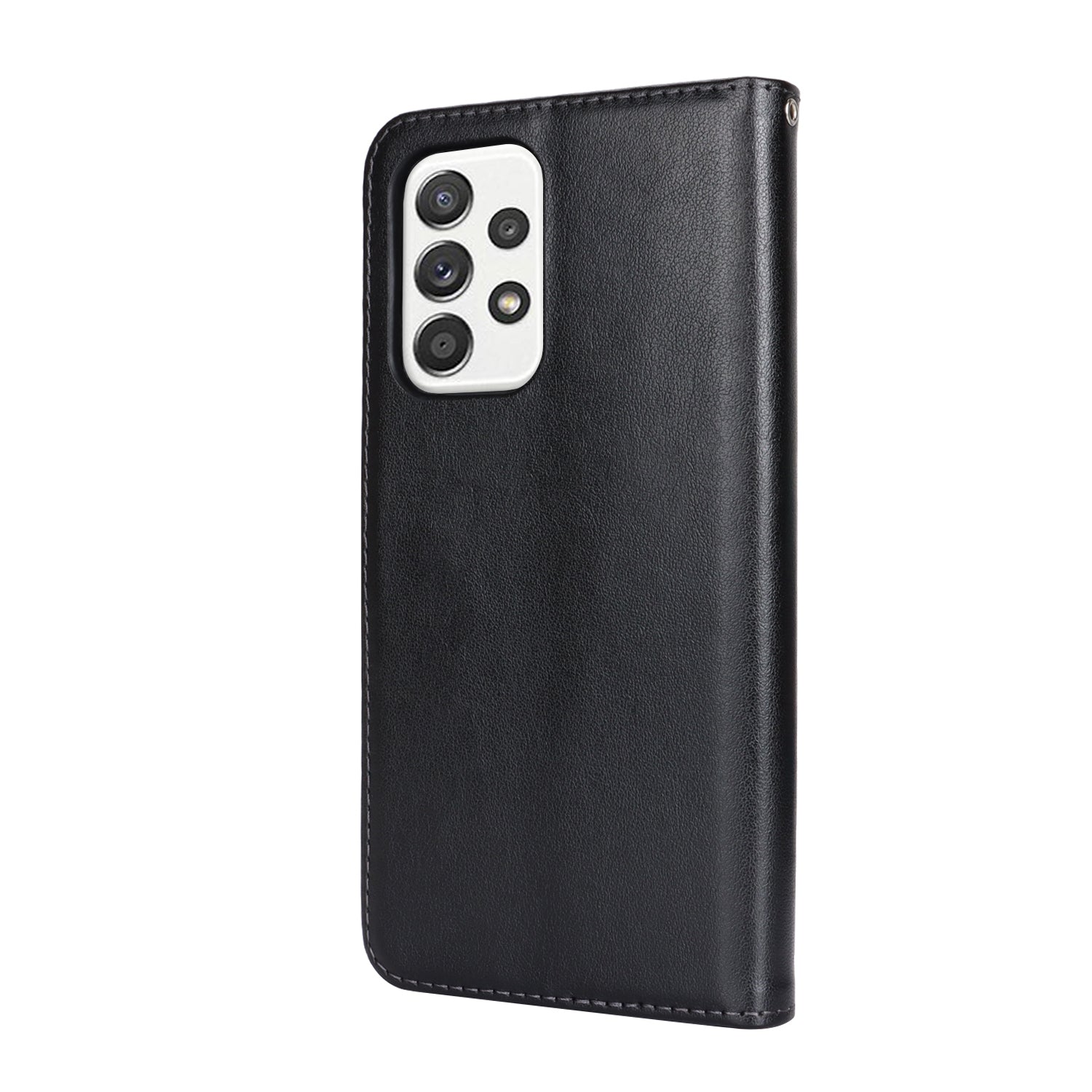 For Samsung Galaxy A53 5G Magnetic Phone Case R61 Texture Leather Wallet Stand Cover - Black