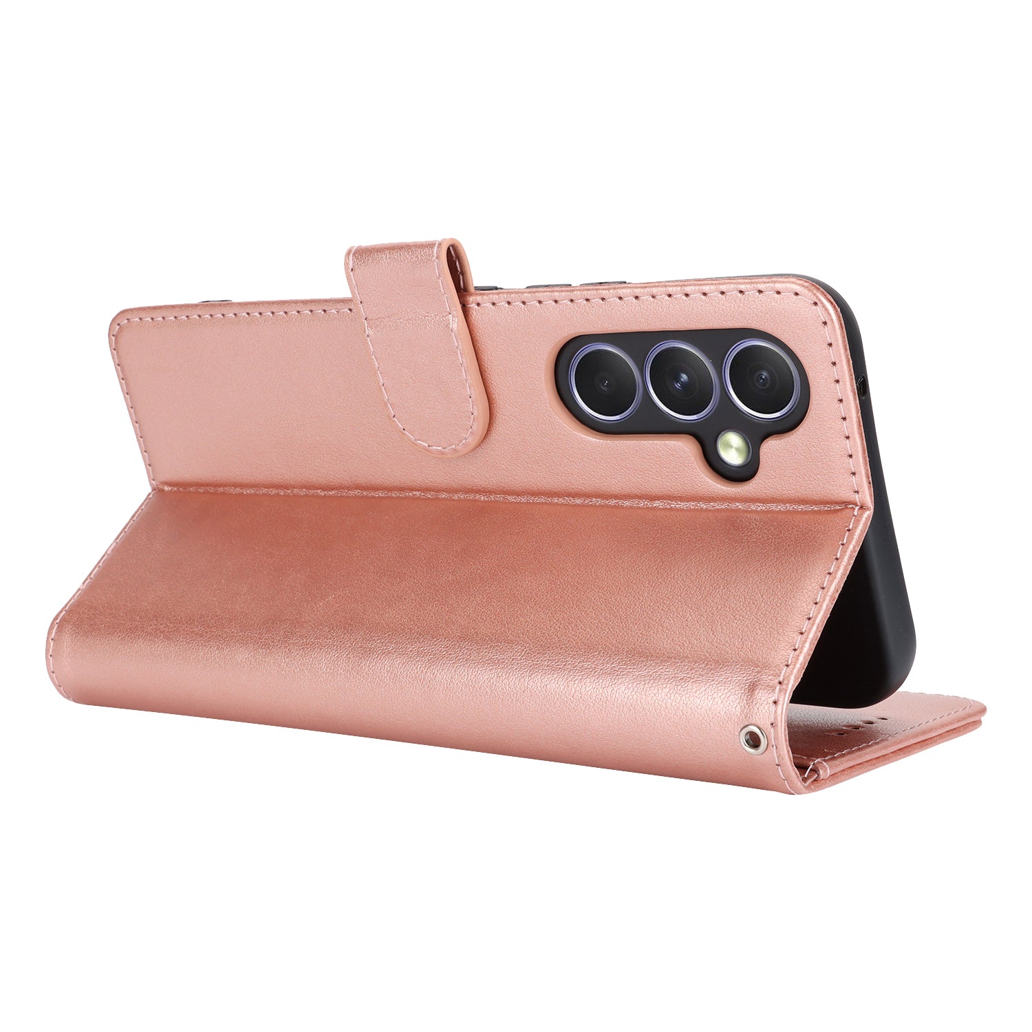 For Samsung Galaxy A54 5G Cell Phone Case Imprint R61 Texture Anti-drop PU Leather Wallet Cover - Rose Gold