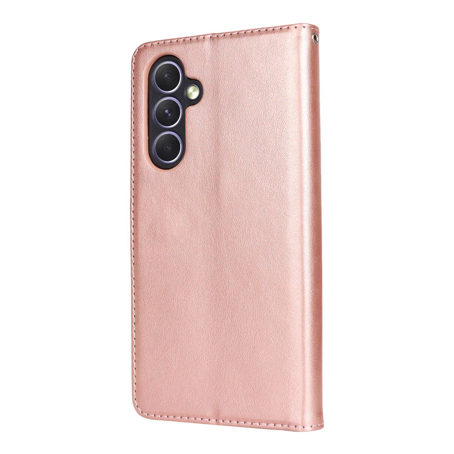 For Samsung Galaxy A54 5G Cell Phone Case Imprint R61 Texture Anti-drop PU Leather Wallet Cover - Rose Gold