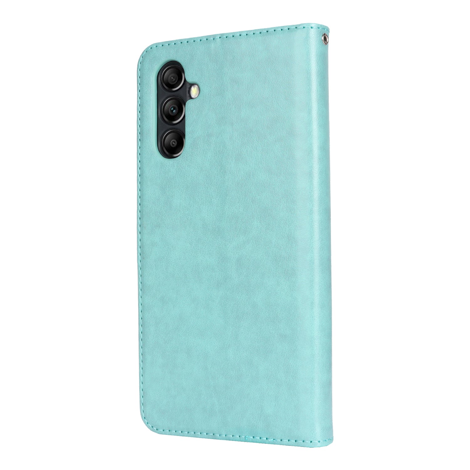 For Samsung Galaxy A34 5G Cell Phone Case R61 Texture Leather Stand Cover with Wrist Strap - Light Green
