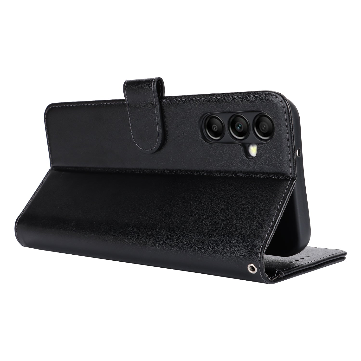 For Samsung Galaxy A14 5G / 4G Magnetic Phone Case Imprinted R61 Texture Card Holder Protective Cover - Black