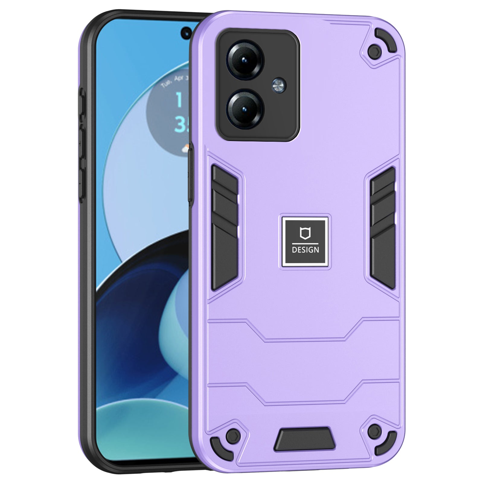 For Motorola Moto G14 4G Phone Case TPU + PC Shock-Absorbing Cover - Purple