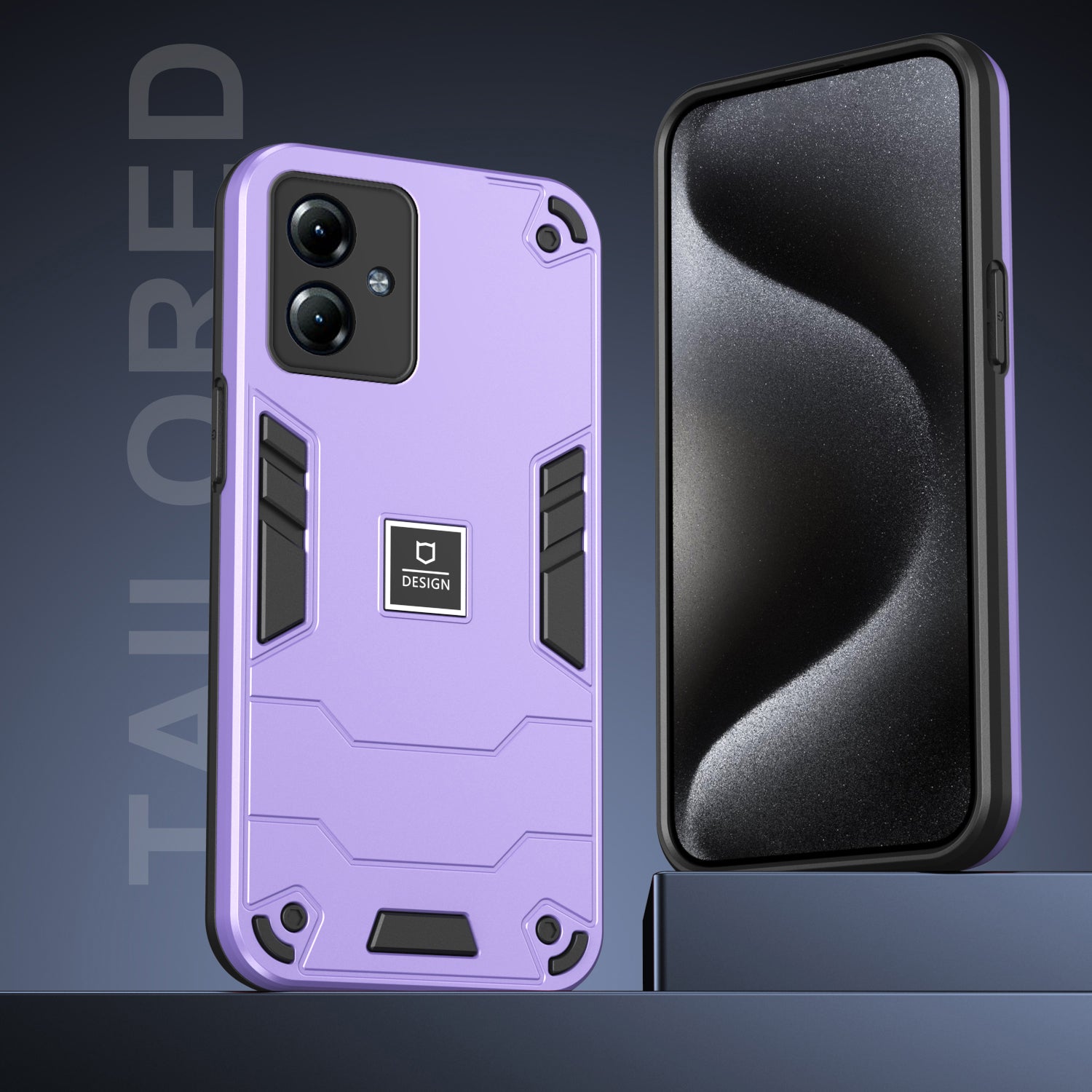 For Motorola Moto G14 4G Phone Case TPU + PC Shock-Absorbing Cover - Purple