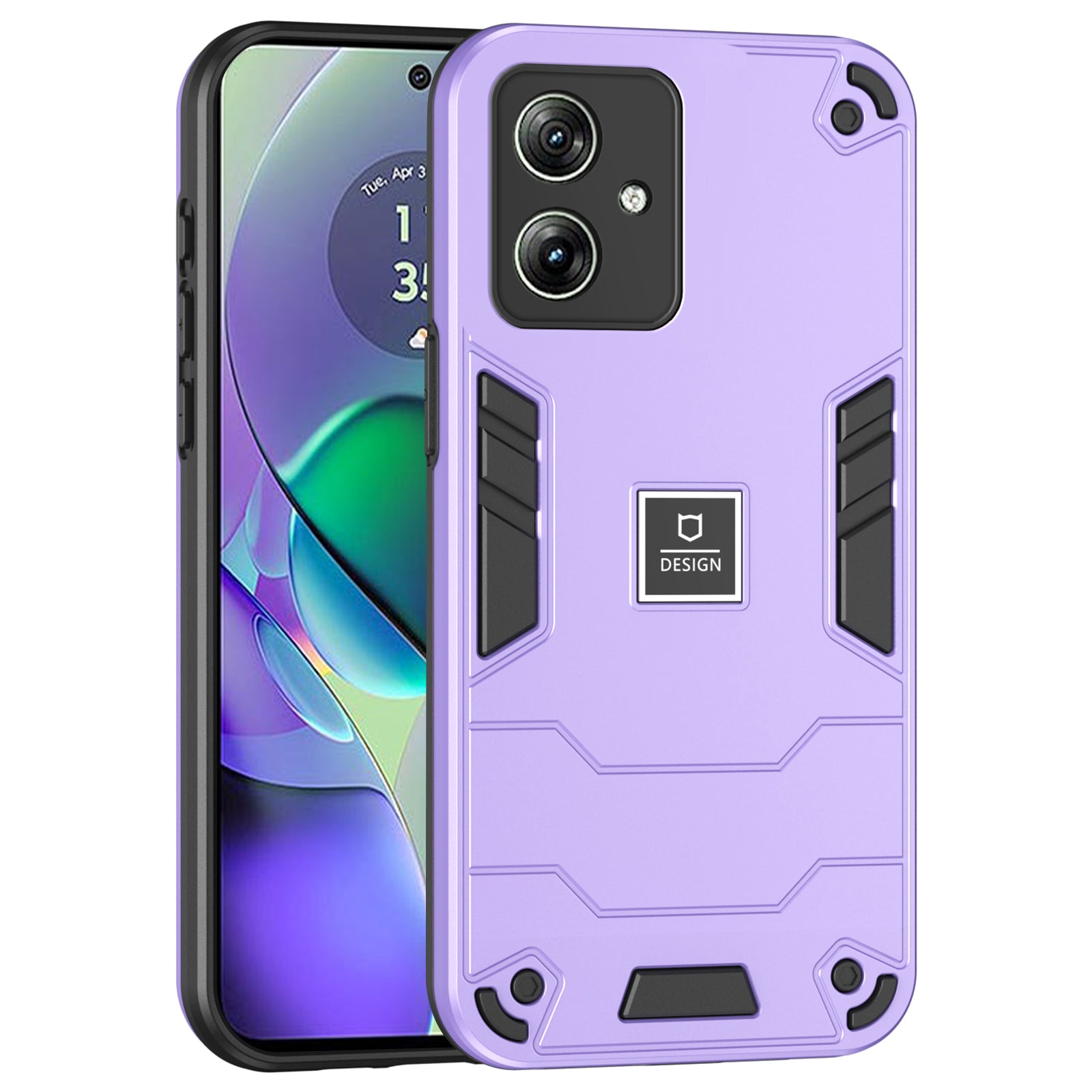 For Motorola Moto G54 5G Phone Case Dual Layer Hybrid TPU + PC Back Cover - Purple