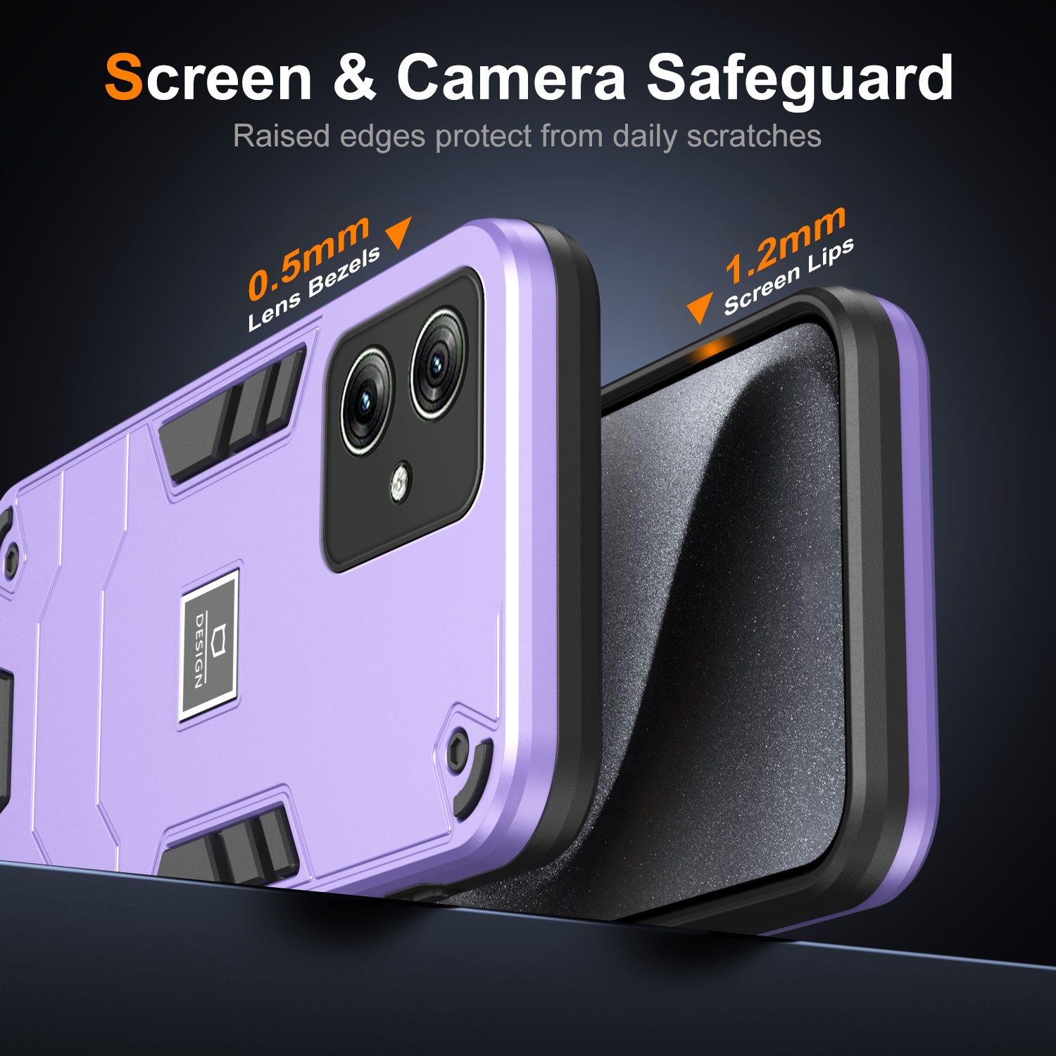For Motorola Moto G54 5G Phone Case Dual Layer Hybrid TPU + PC Back Cover - Purple
