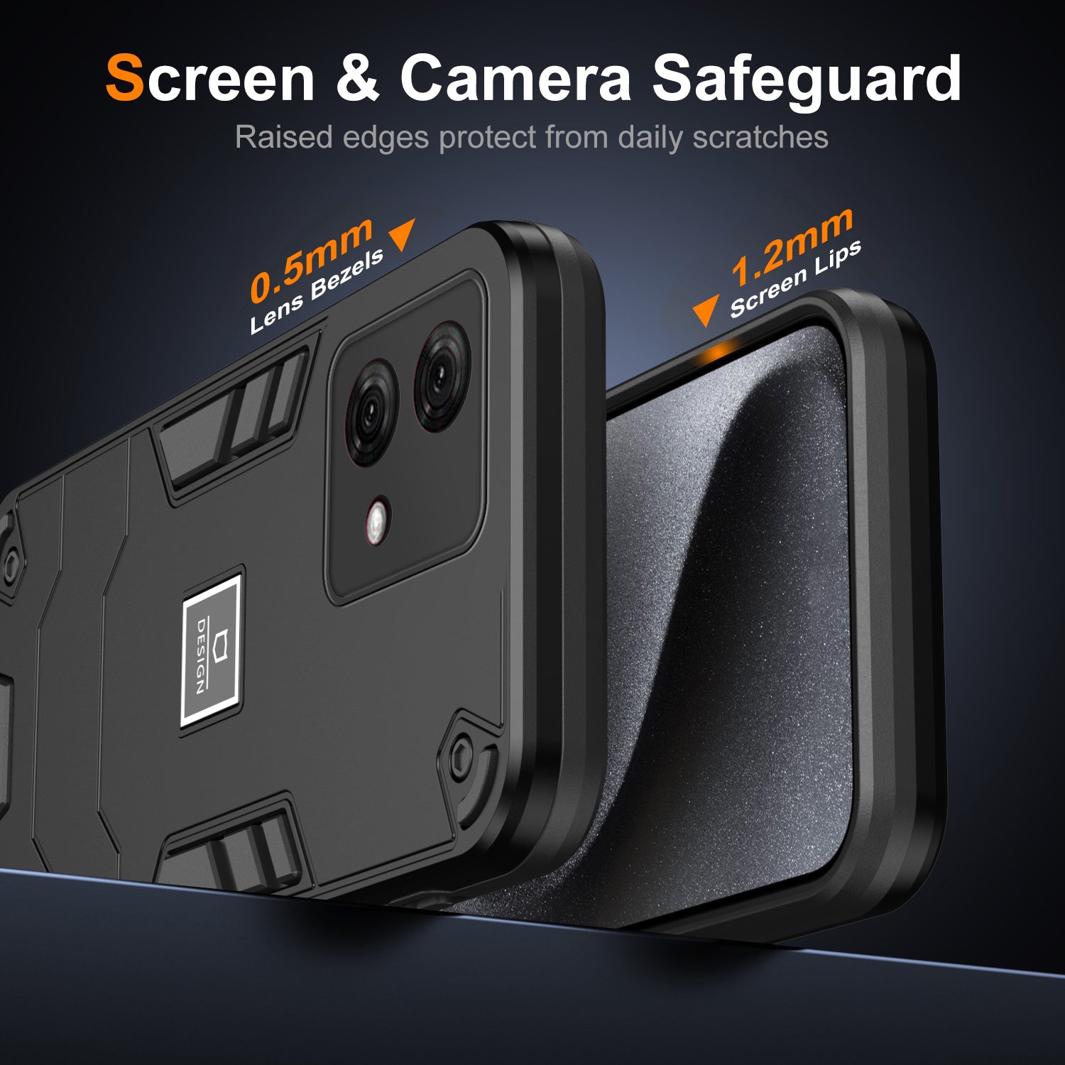 For Motorola Moto G84 5G Phone Case TPU + PC Shockproof Rugged Cover - Black