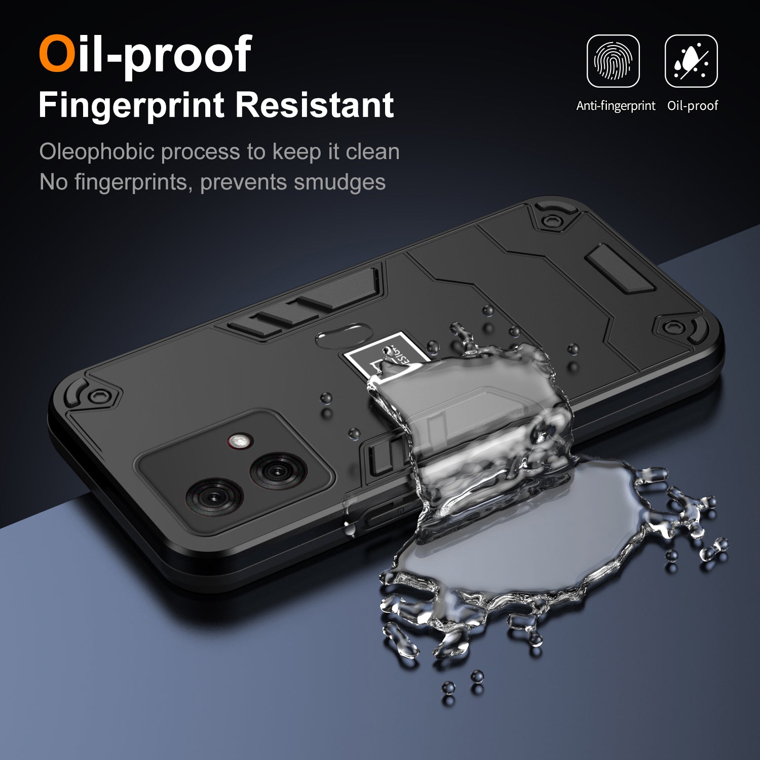 For Motorola Moto G84 5G Phone Case TPU + PC Shockproof Rugged Cover - Black