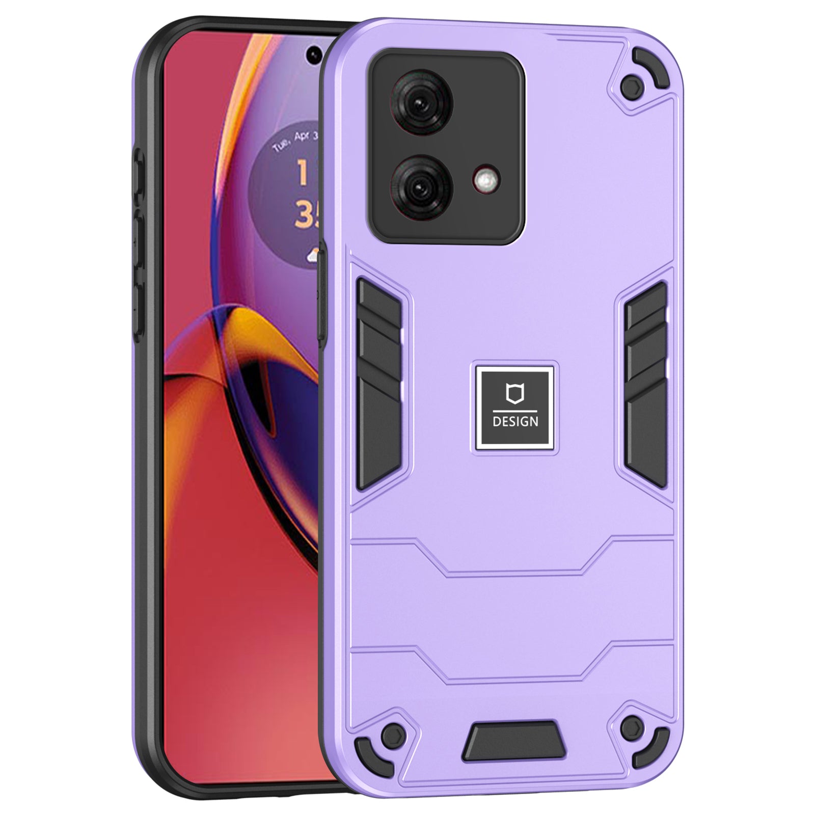 For Motorola Moto G84 5G Phone Case TPU + PC Shockproof Rugged Cover - Black
