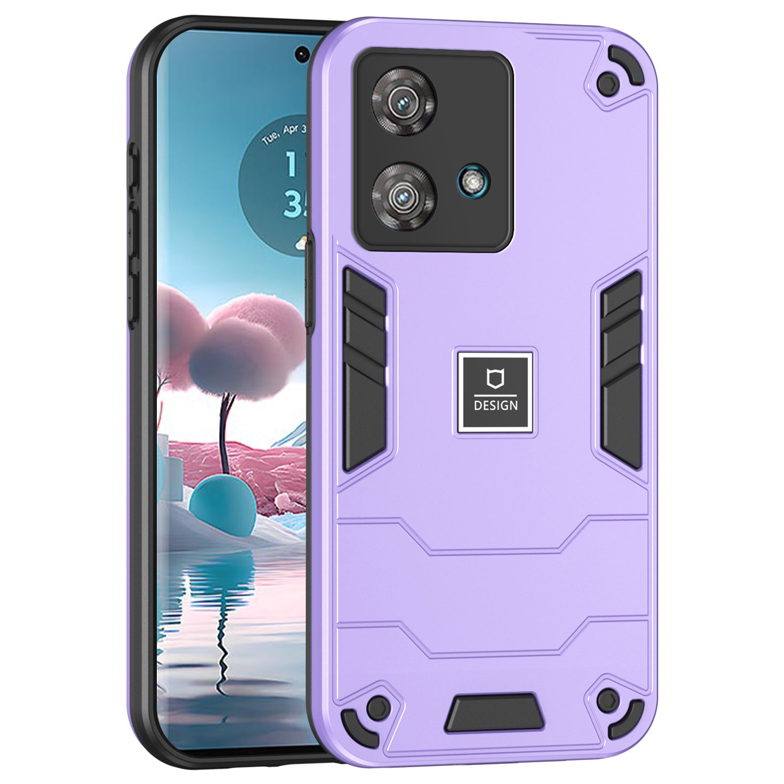 For Motorola Edge 40 Neo 5G Phone Case Dual Layer Hybrid Soft TPU Hard PC Shockproof Cover - Navy Blue