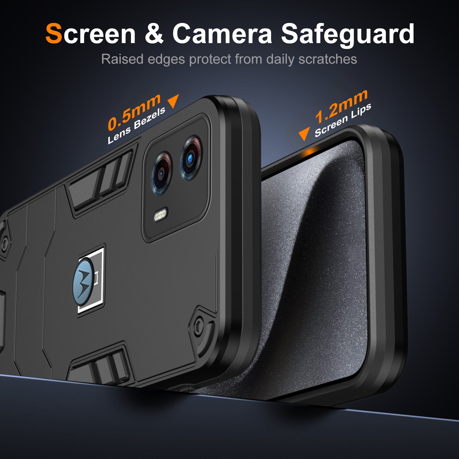 For Motorola Moto G 5G (2023) Phone Case Soft TPU Hard PC Dual Layer Protective Cover - Black