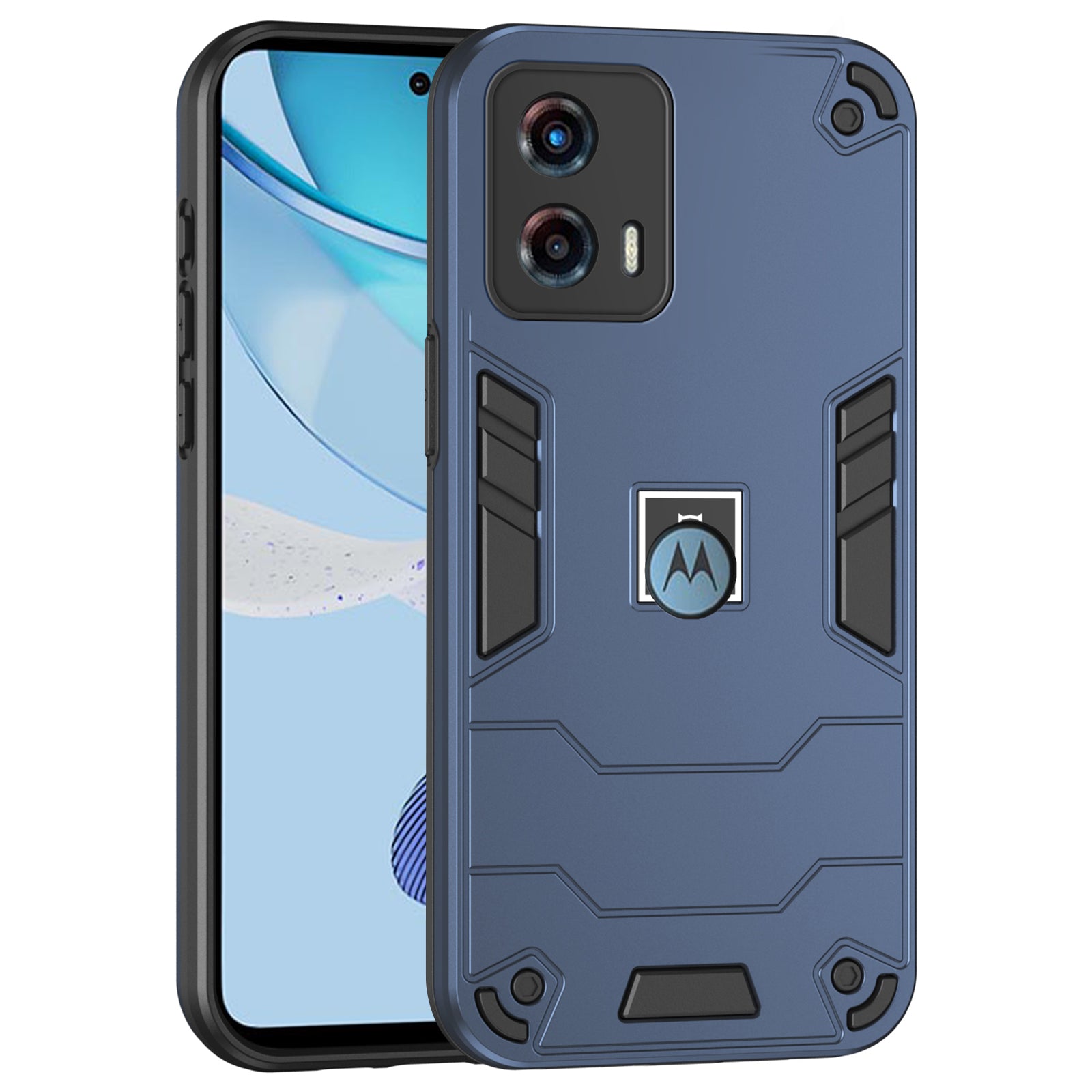 For Motorola Moto G 5G (2023) Phone Case Soft TPU Hard PC Dual Layer Protective Cover - Black