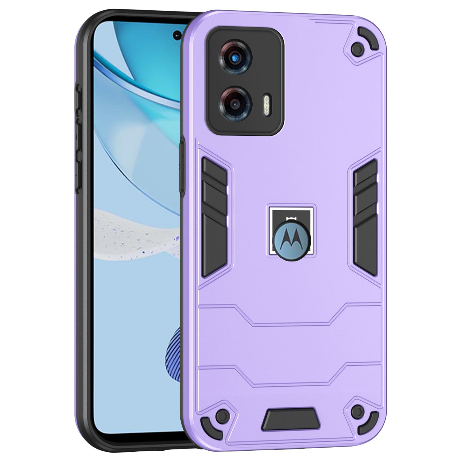For Motorola Moto G 5G (2023) Phone Case Soft TPU Hard PC Dual Layer Protective Cover - Black