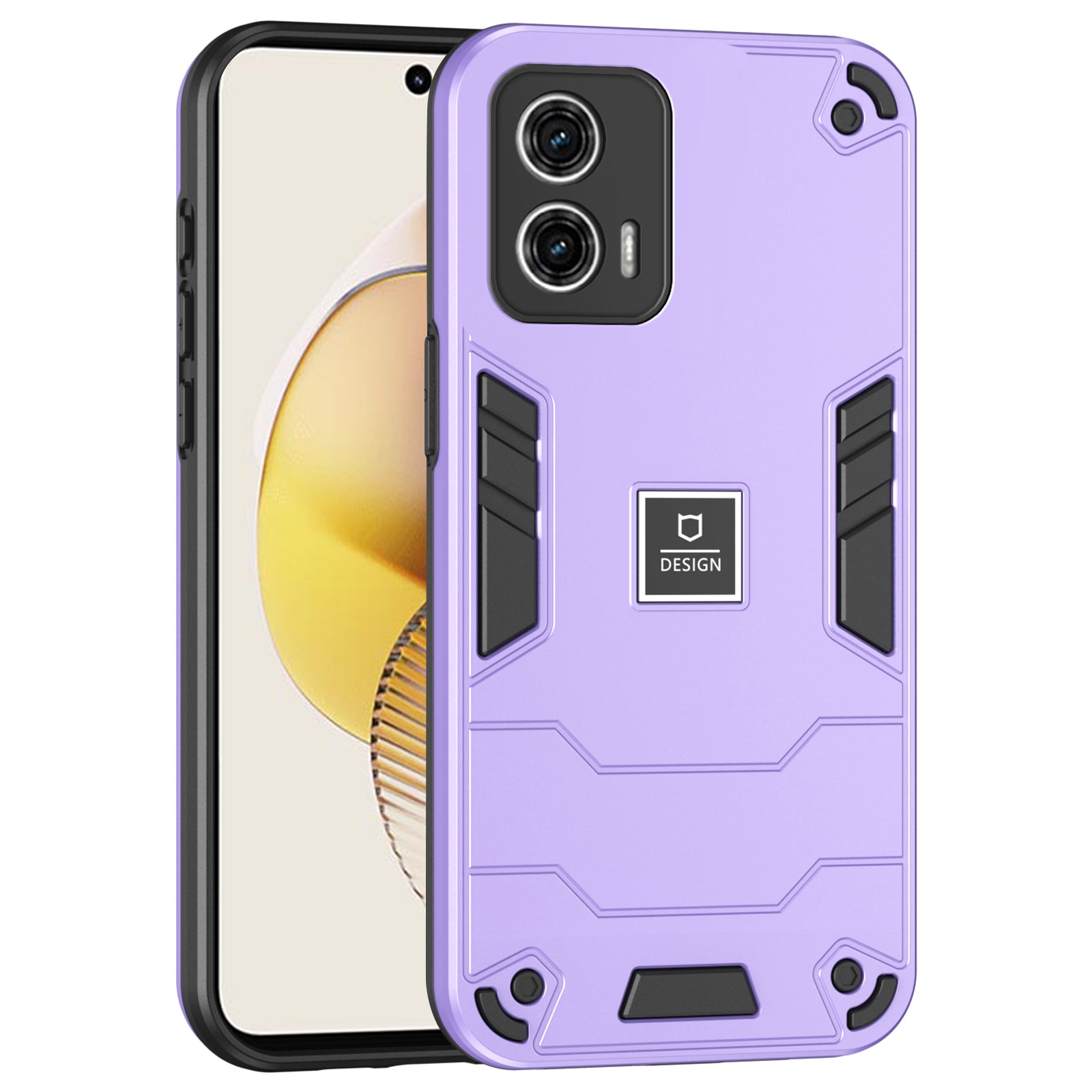 For Motorola Moto G73 5G Case 2 in 1 Rugged Hard PC Soft TPU Phone Cover - Navy Blue