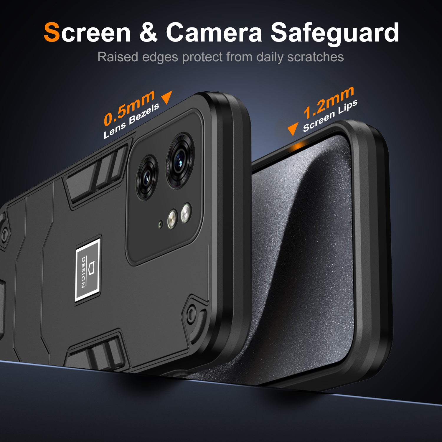 For Motorola Edge 40 5G Phone Case Rugged Hybrid Shockproof Hard PC Soft TPU Cover - Black