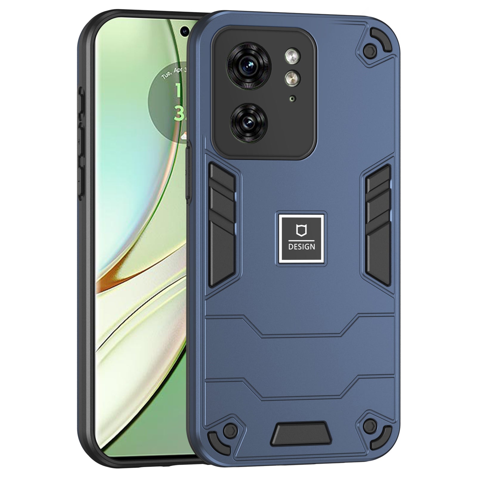 For Motorola Edge 40 5G Phone Case Rugged Hybrid Shockproof Hard PC Soft TPU Cover - Black
