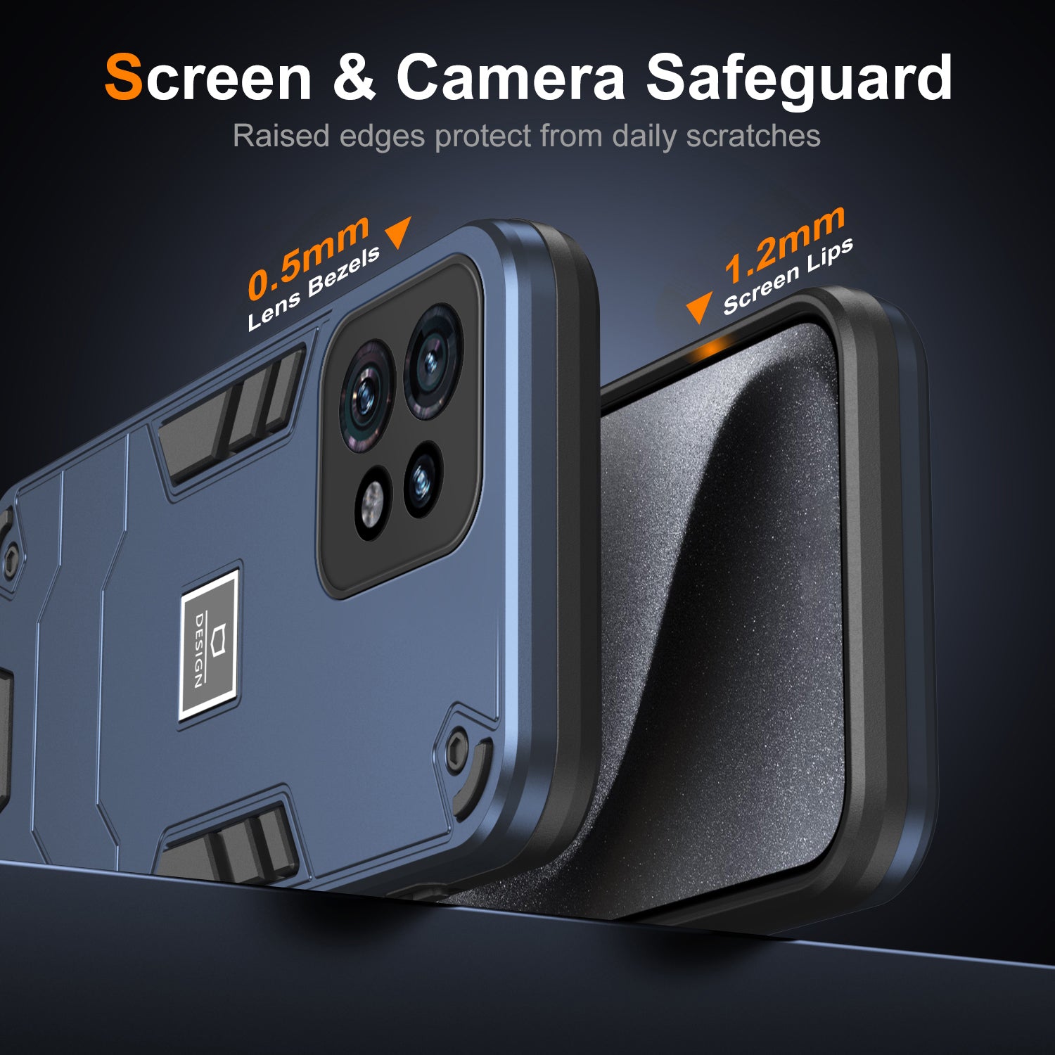 For Motorola Edge 40 Pro 5G / Moto X40 5G Case Hard PC Soft TPU Drop Protective Phone Cover - Navy Blue