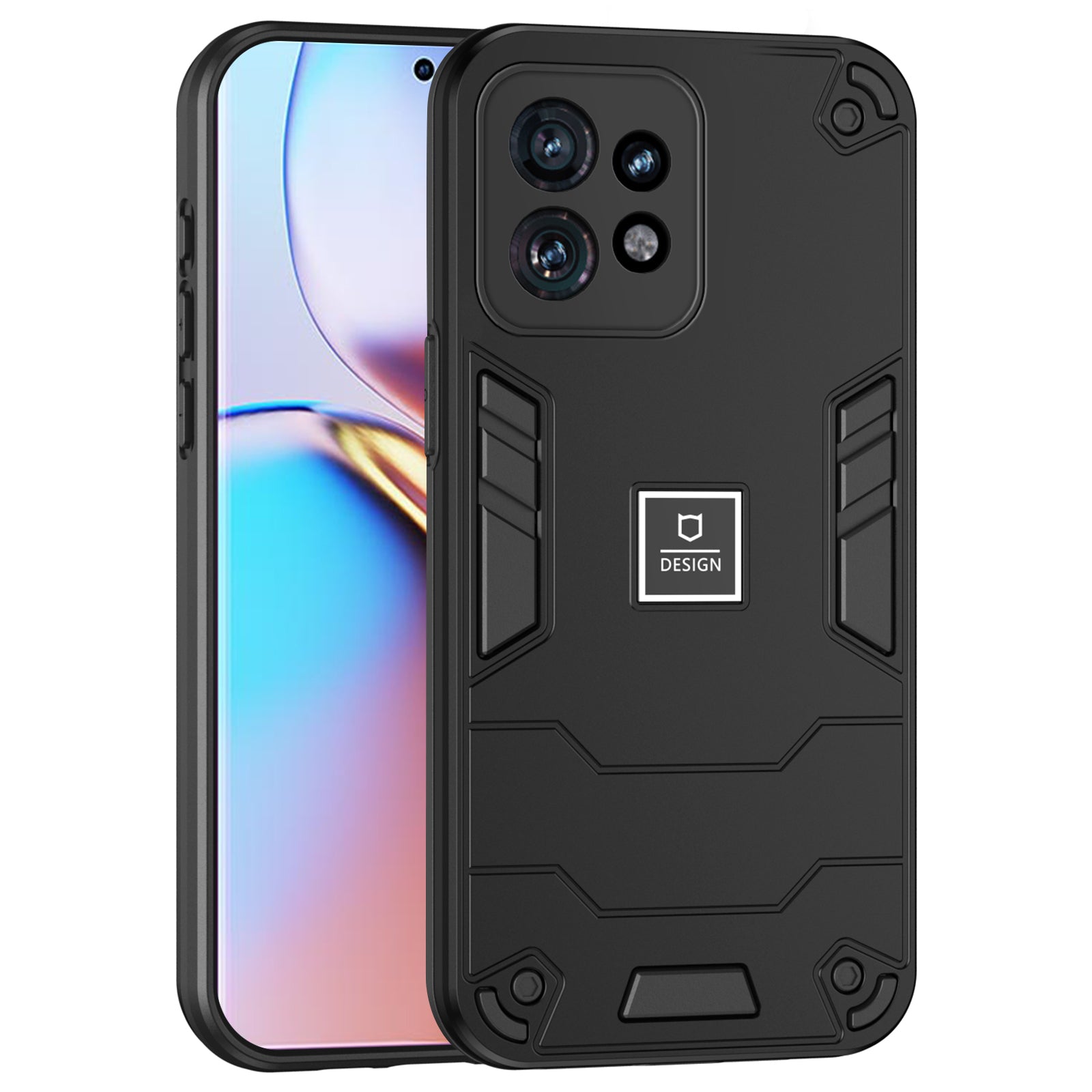 For Motorola Edge 40 Pro 5G / Moto X40 5G Case Hard PC Soft TPU Drop Protective Phone Cover - Navy Blue
