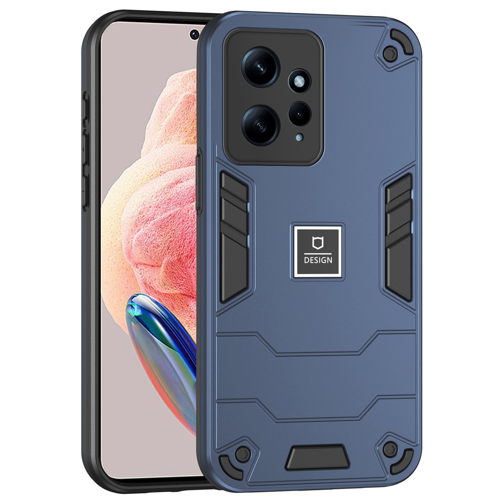 For Xiaomi Redmi Note 12 4G Case 2 in 1 Shockproof Phone Cover Oil-proof - Purple
