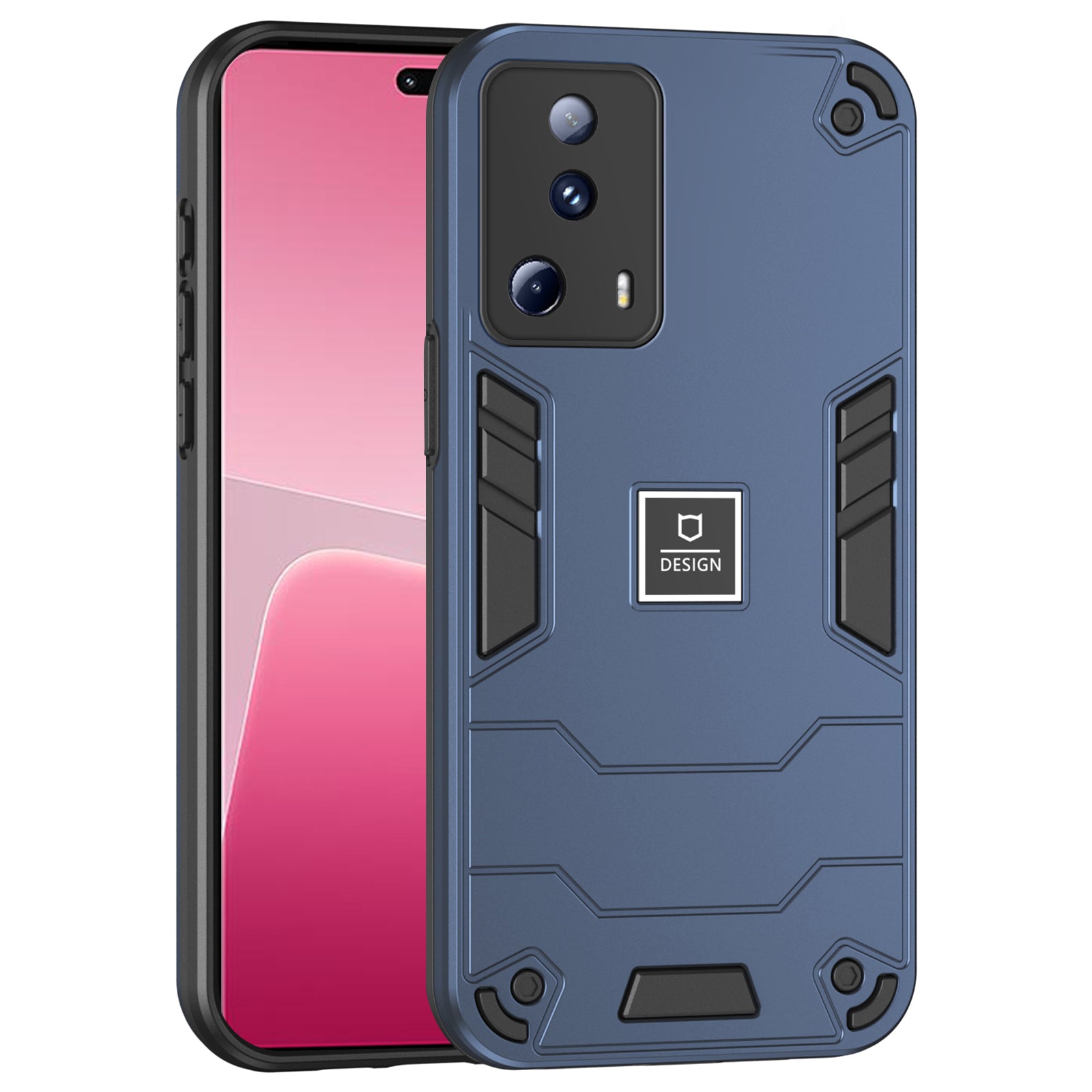 For Xiaomi 13 Lite / Civi 2 5G Case Hard PC Soft TPU Bumper Anti Scratch Phone Cover - Navy Blue