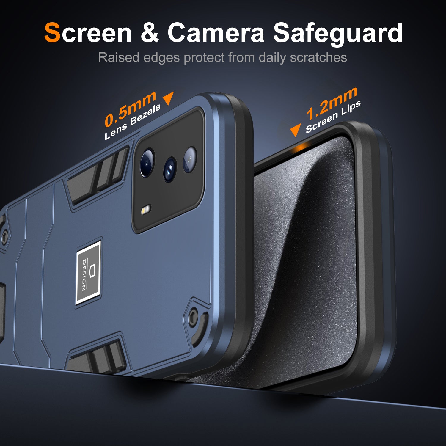 For Xiaomi 13 Lite / Civi 2 5G Case Hard PC Soft TPU Bumper Anti Scratch Phone Cover - Navy Blue
