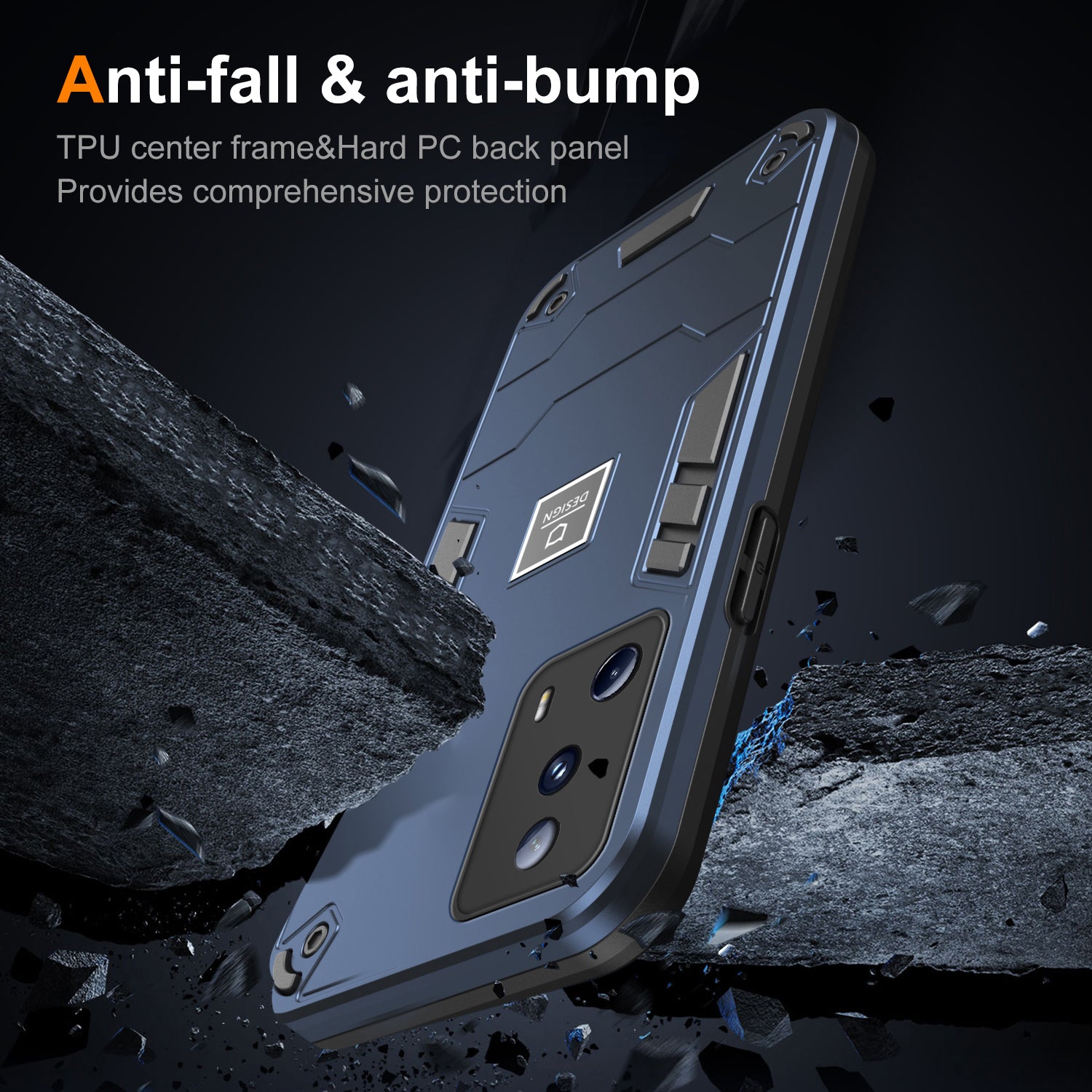 For Xiaomi 13 Lite / Civi 2 5G Case Hard PC Soft TPU Bumper Anti Scratch Phone Cover - Navy Blue