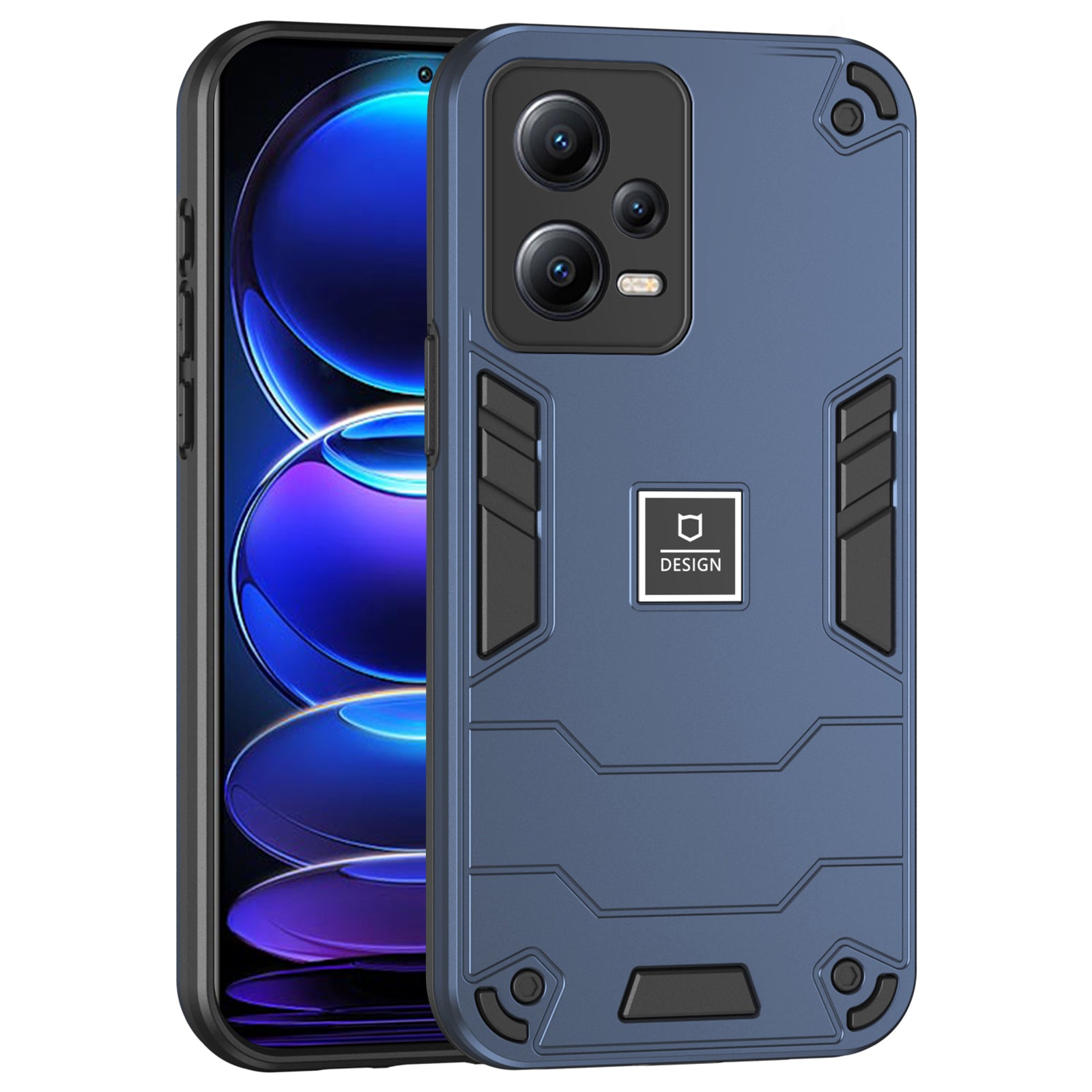For Xiaomi Redmi Note 12 Pro+ 5G Phone Case Drop Protection Cover PC+TPU 2 in 1 - Black