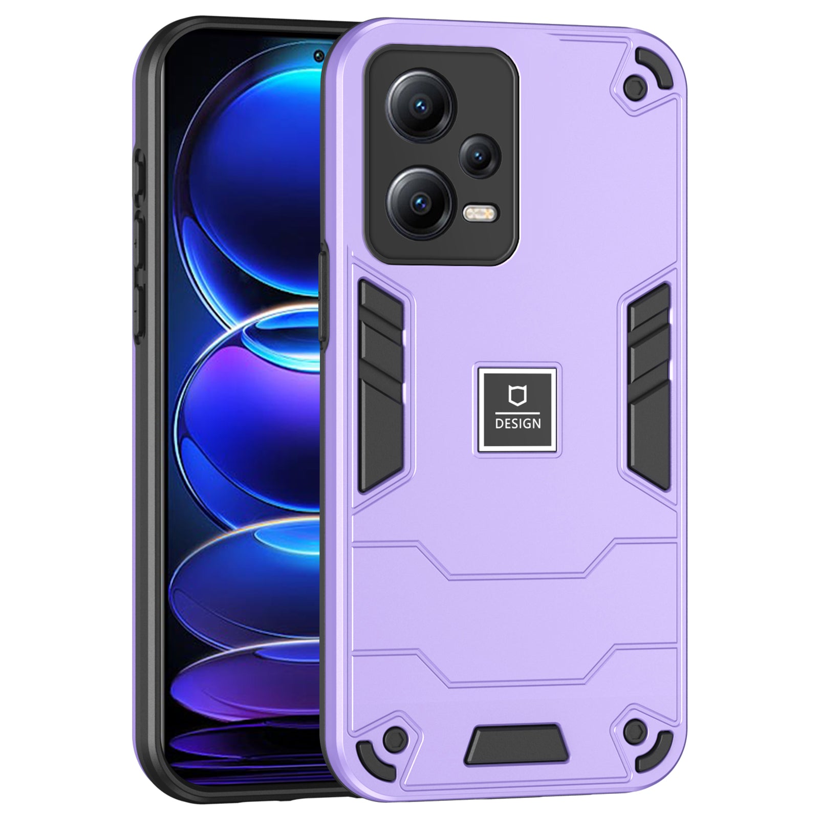 For Xiaomi Redmi Note 12 Pro+ 5G Phone Case Drop Protection Cover PC+TPU 2 in 1 - Black