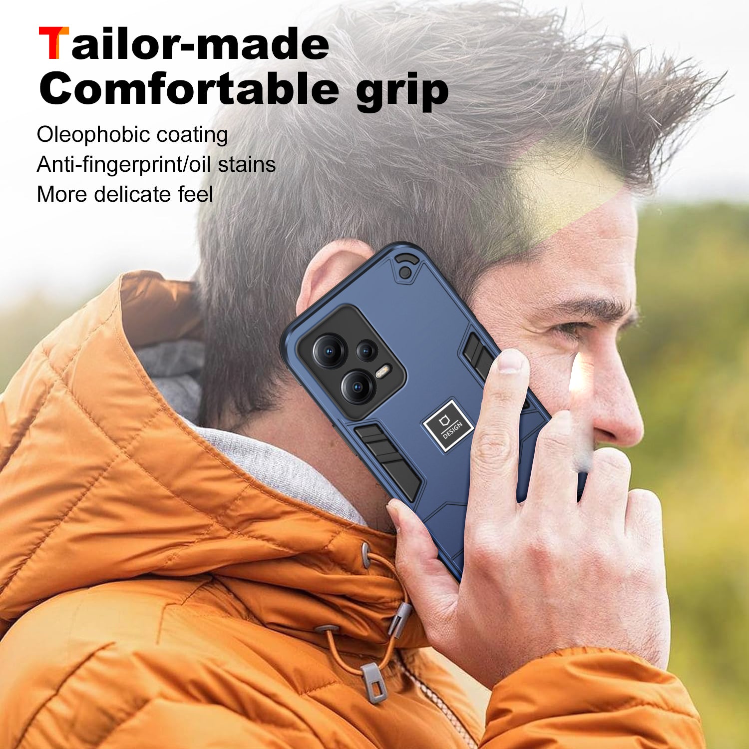 For Xiaomi Redmi Note 12 5G (India) / Poco X5 5G Case PC+TPU Phone Cover - Navy Blue