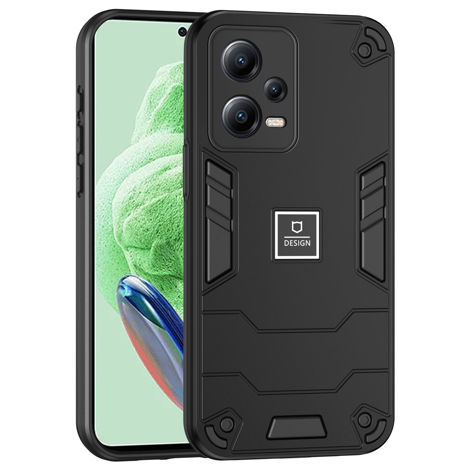 For Xiaomi Redmi Note 12 5G (India) / Poco X5 5G Case PC+TPU Phone Cover - Navy Blue