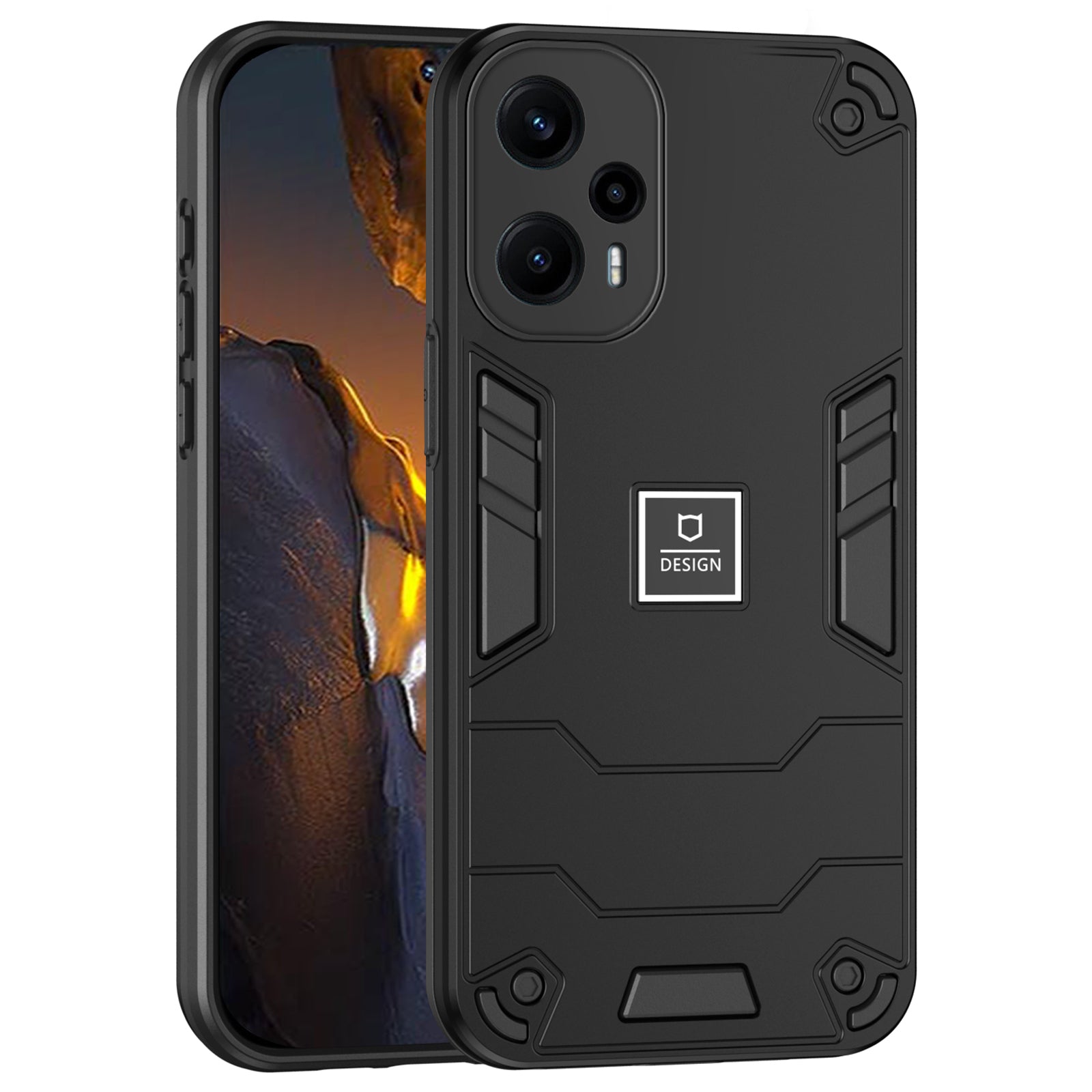 For Xiaomi Poco F5 5G / Redmi Note 12 Turbo Case Drop Protection PC+TPU Phone Cover - Purple