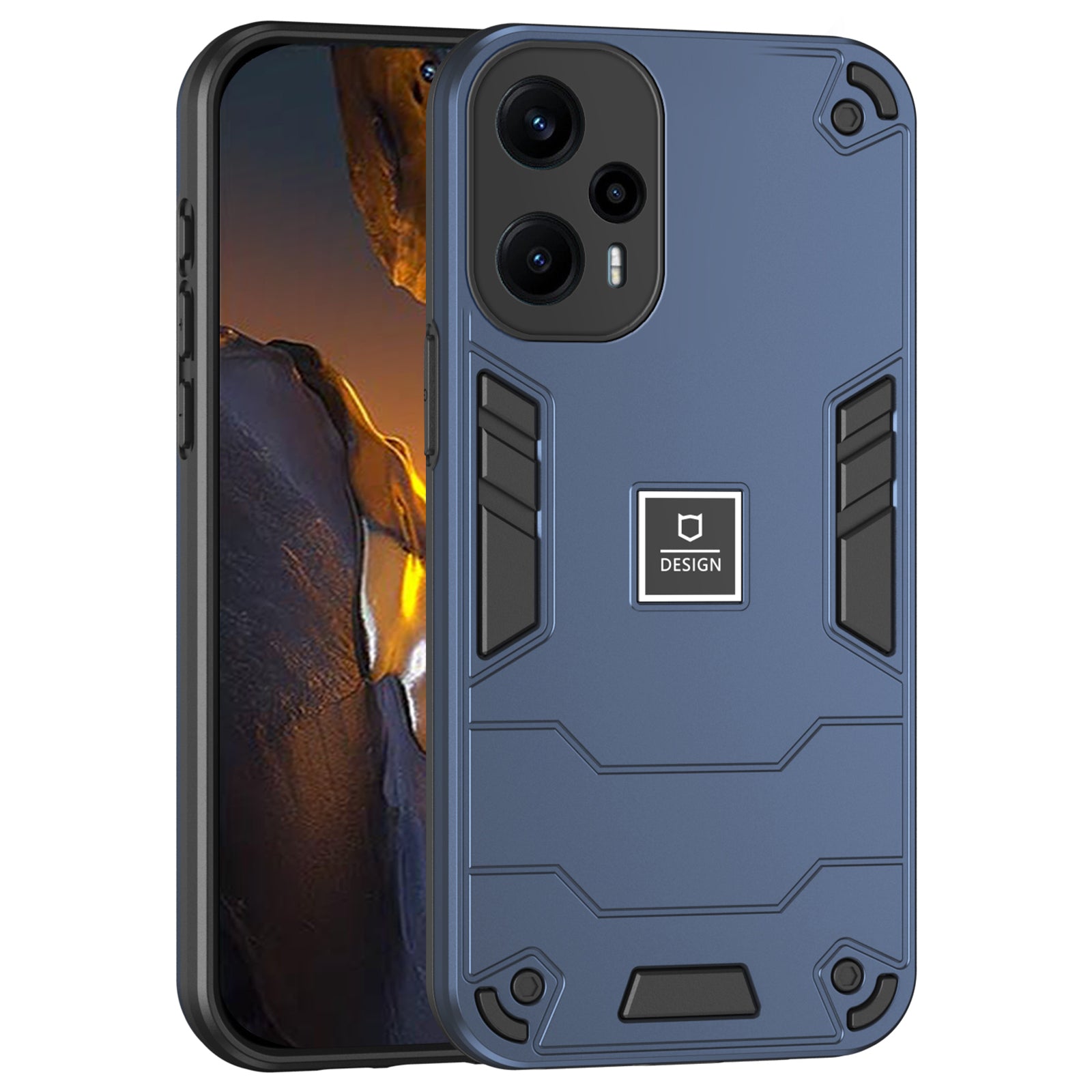 For Xiaomi Poco F5 5G / Redmi Note 12 Turbo Case Drop Protection PC+TPU Phone Cover - Purple