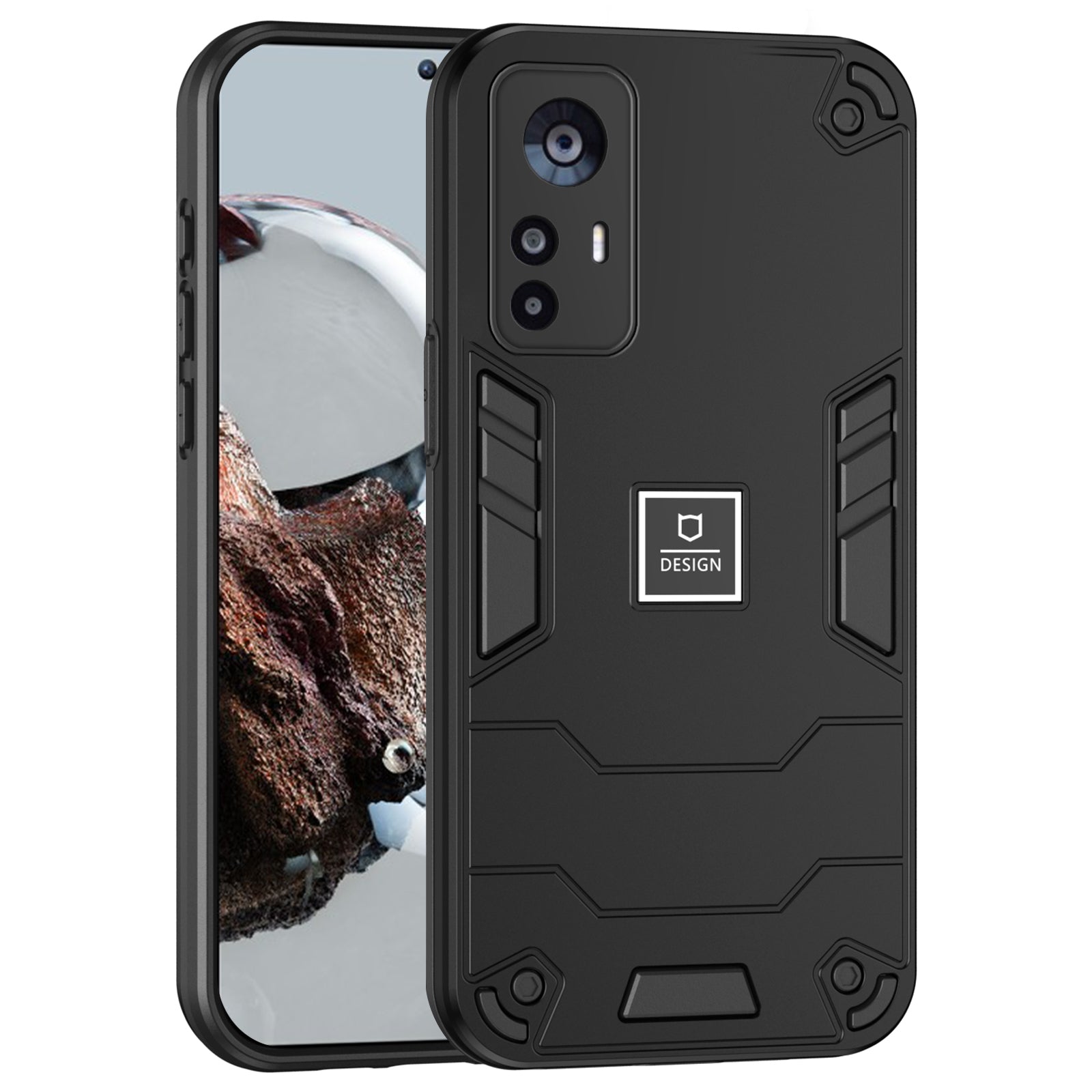 For Xiaomi 12T 5G / 12T Pro 5G / Redmi K50 Ultra Case PC+TPU Anti-Scratch Phone Cover - Black