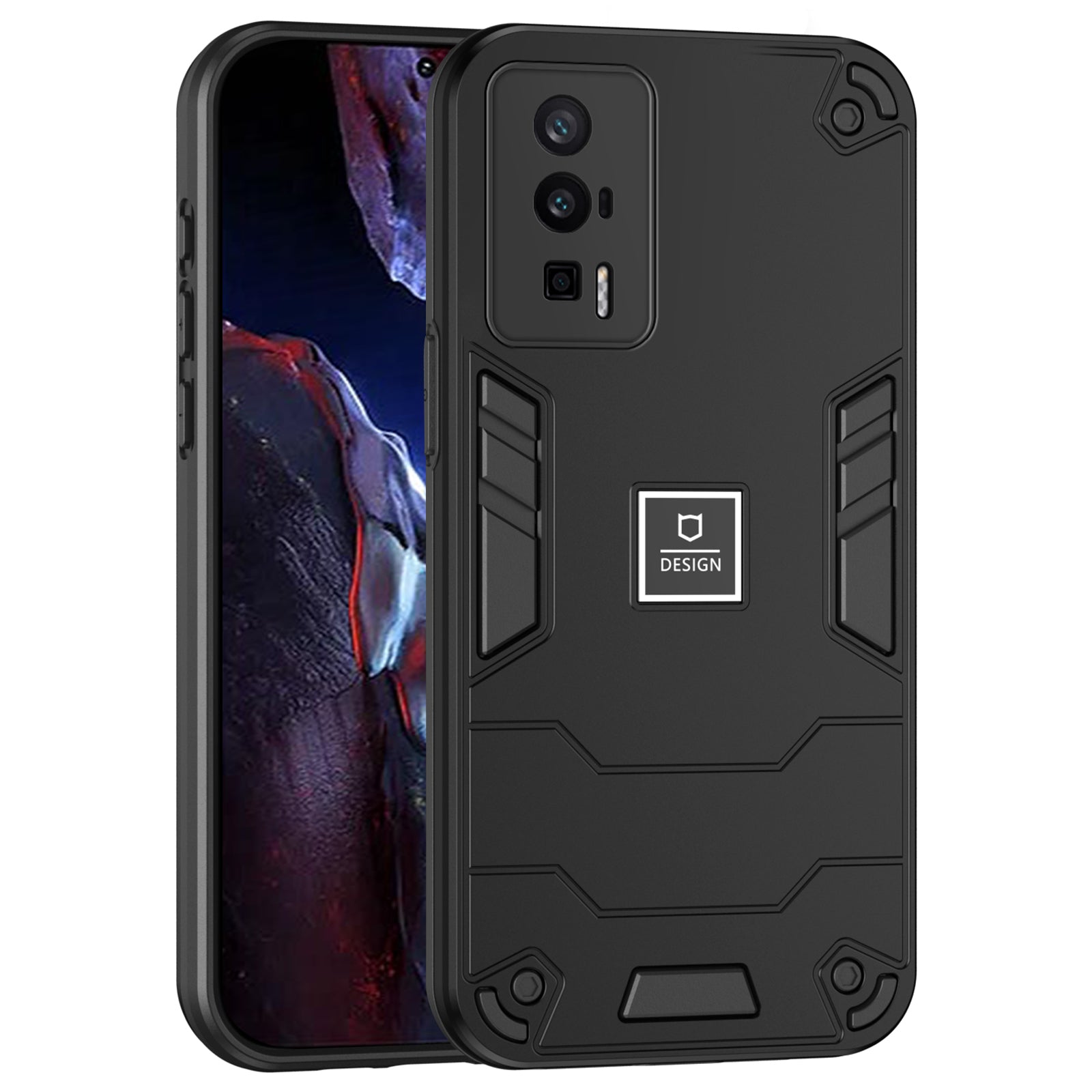 For Xiaomi Poco F5 Pro 5G / Redmi K60 5G / K60 Pro 5G Case 2-in-1 Hybrid Protective PC+TPU Phone Cover - Navy Blue