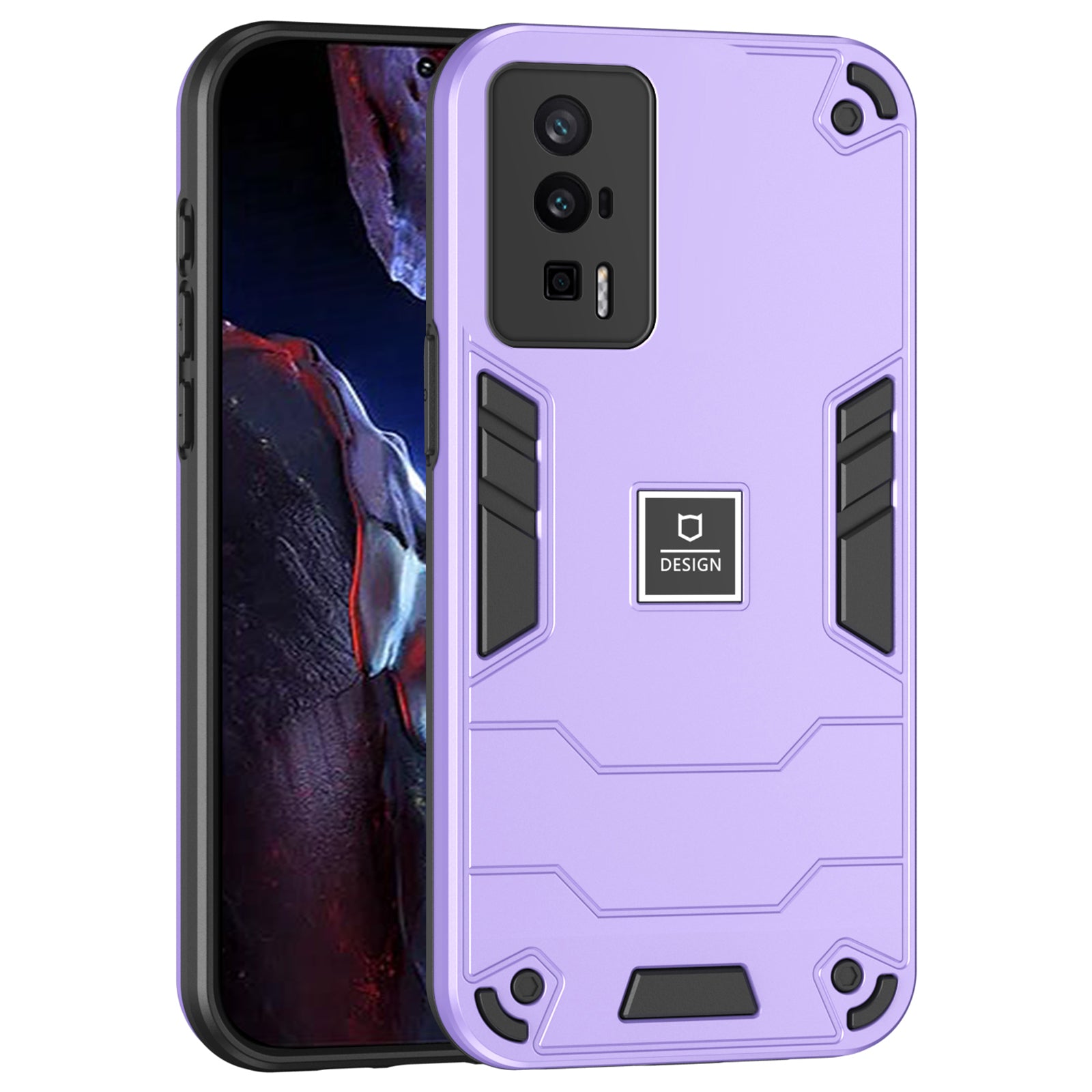For Xiaomi Poco F5 Pro 5G / Redmi K60 5G / K60 Pro 5G Case 2-in-1 Hybrid Protective PC+TPU Phone Cover - Navy Blue