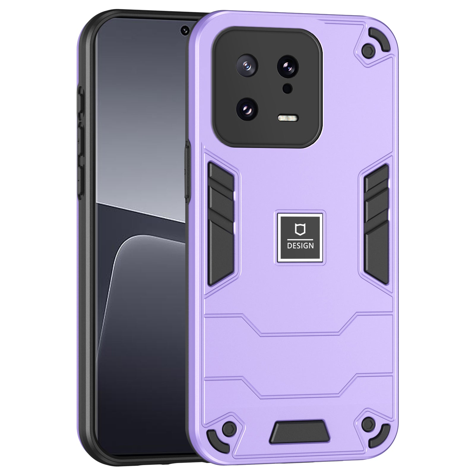 For Xiaomi 13 Phone Case Hybrid Hard PC Soft TPU Bumper Shockproof Cover - Purple