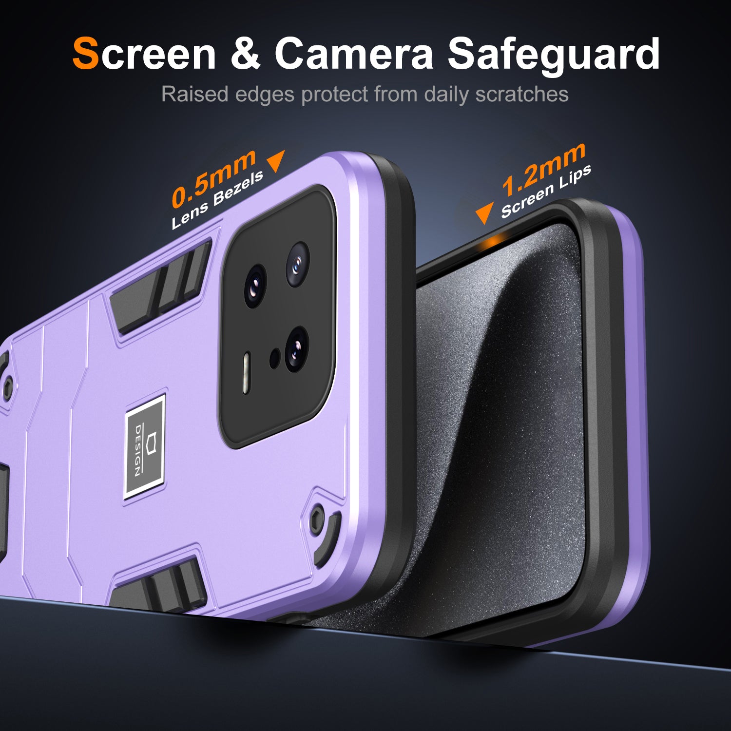 For Xiaomi 13 Phone Case Hybrid Hard PC Soft TPU Bumper Shockproof Cover - Purple