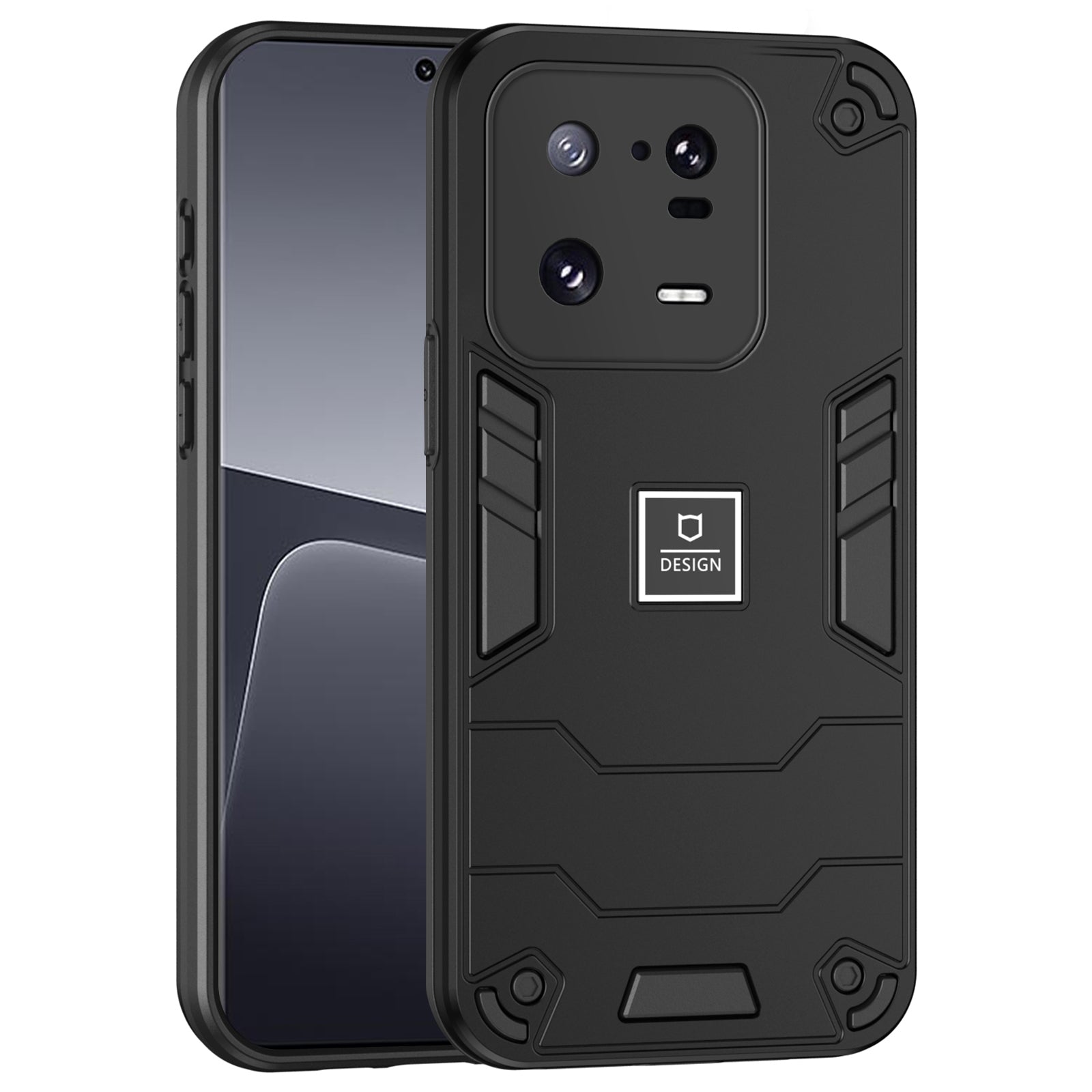 For Xiaomi 13 Pro 5G Phone Case Soft TPU Edge PC Back Protective Cover  - Black
