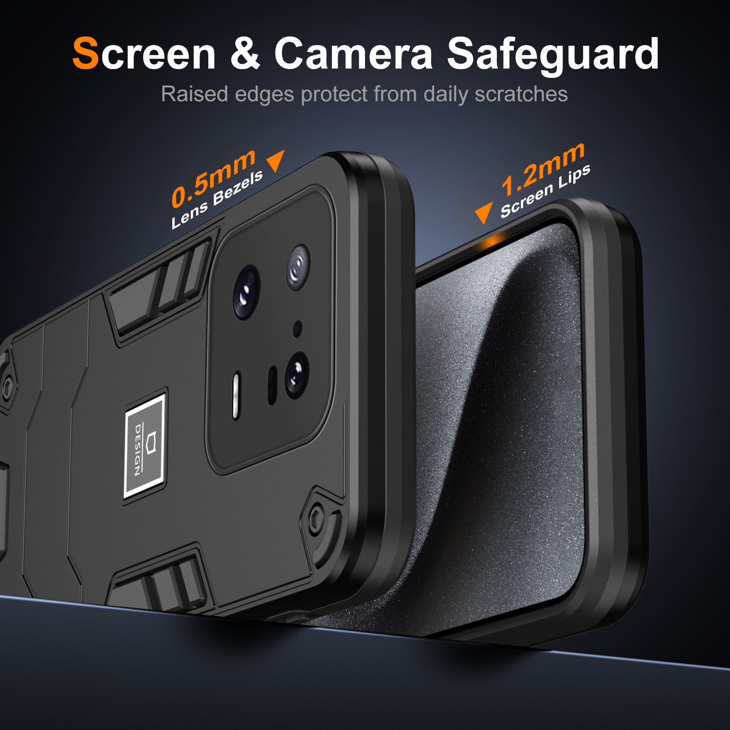 For Xiaomi 13 Pro 5G Phone Case Soft TPU Edge PC Back Protective Cover  - Black