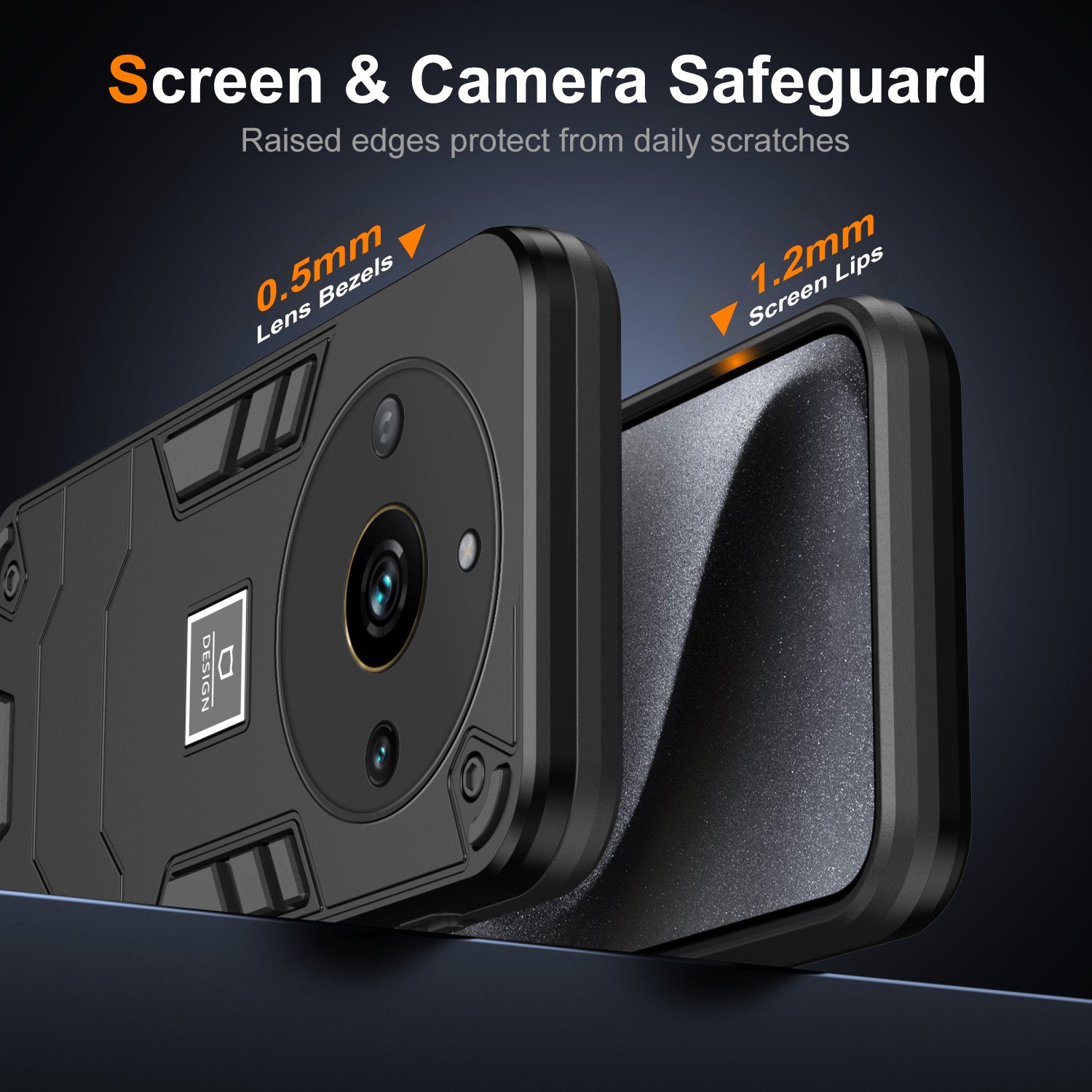 For Realme Narzo 60 Pro 5G / 11 Pro 5G / 11 Pro+ 5G Case PC+TPU Shockproof Defender Phone Cover  - Black