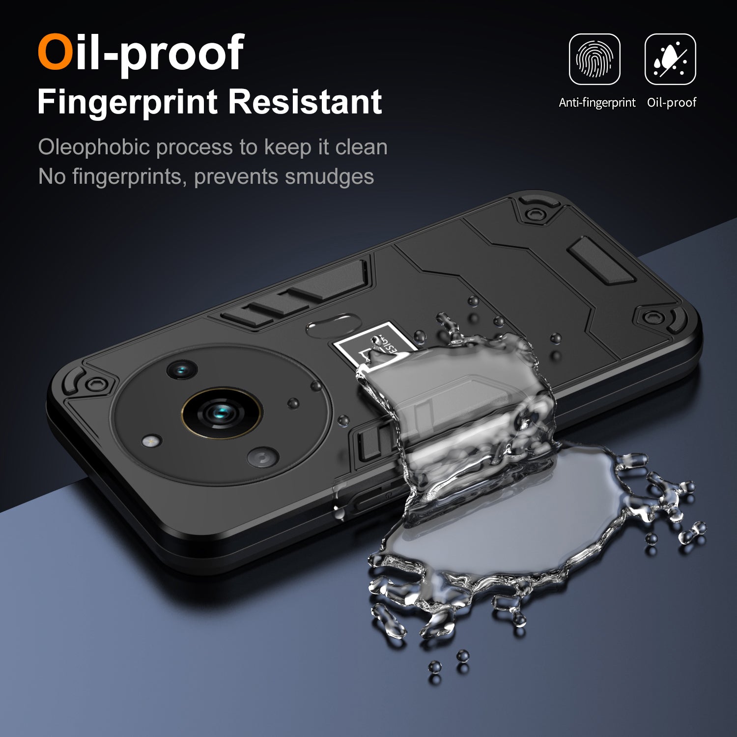For Realme Narzo 60 Pro 5G / 11 Pro 5G / 11 Pro+ 5G Case PC+TPU Shockproof Defender Phone Cover  - Black