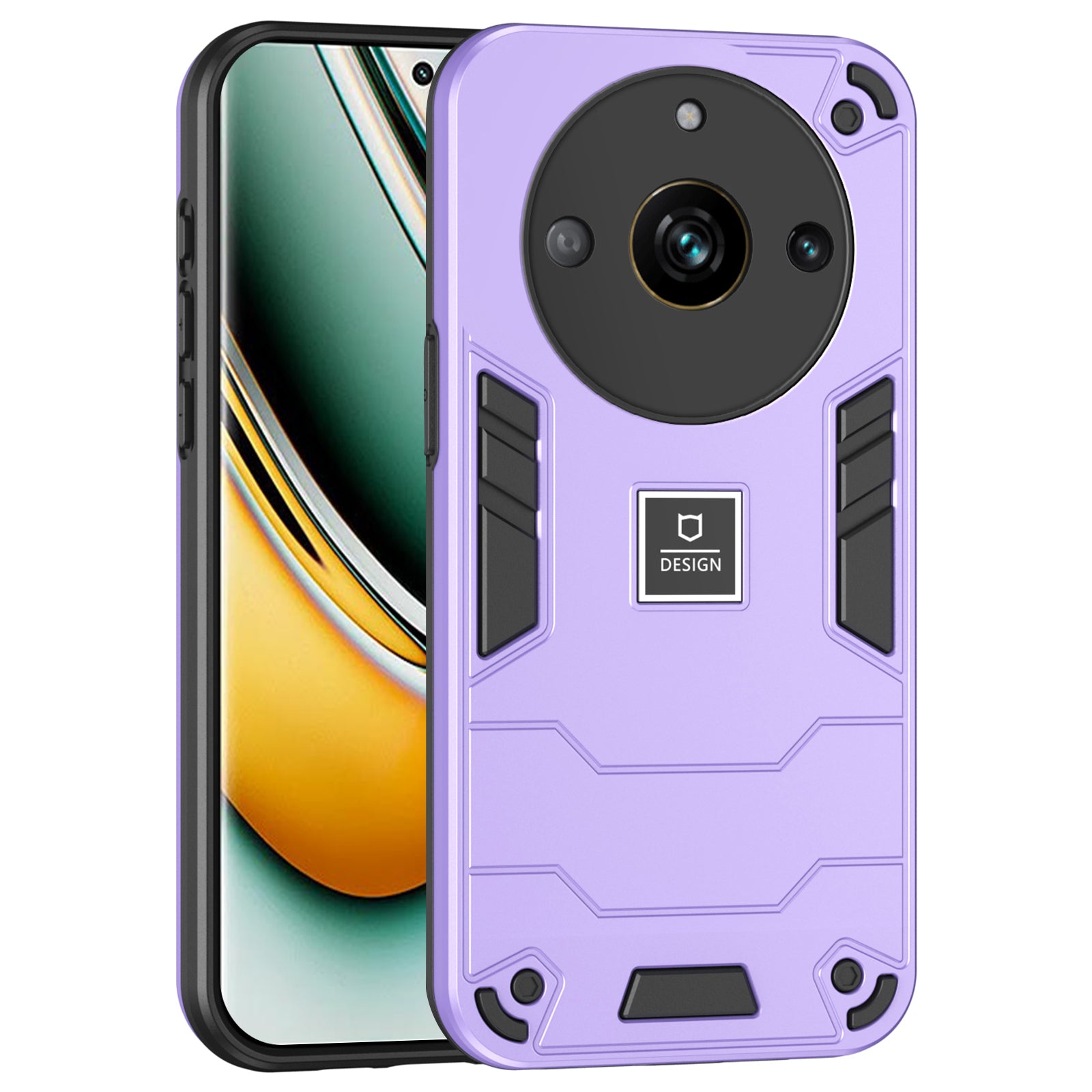 For Realme Narzo 60 Pro 5G / 11 Pro 5G / 11 Pro+ 5G Case PC+TPU Shockproof Defender Phone Cover  - Black