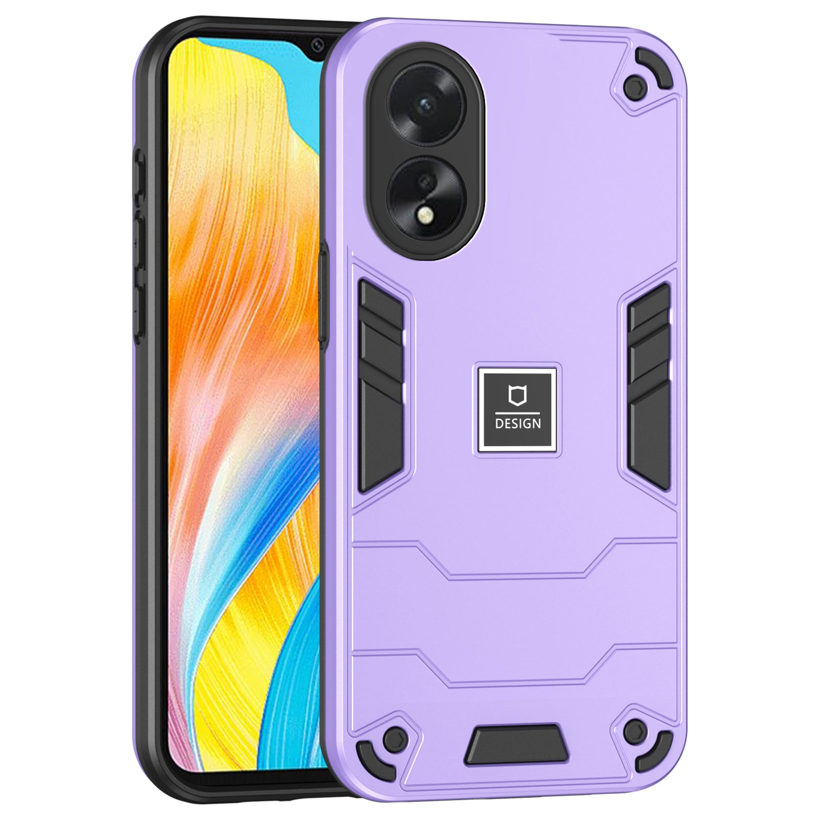 For Oppo A38 4G / A18 4G PC+TPU Case Dual-Layer Design Drop Protection Phone Cover  - Purple