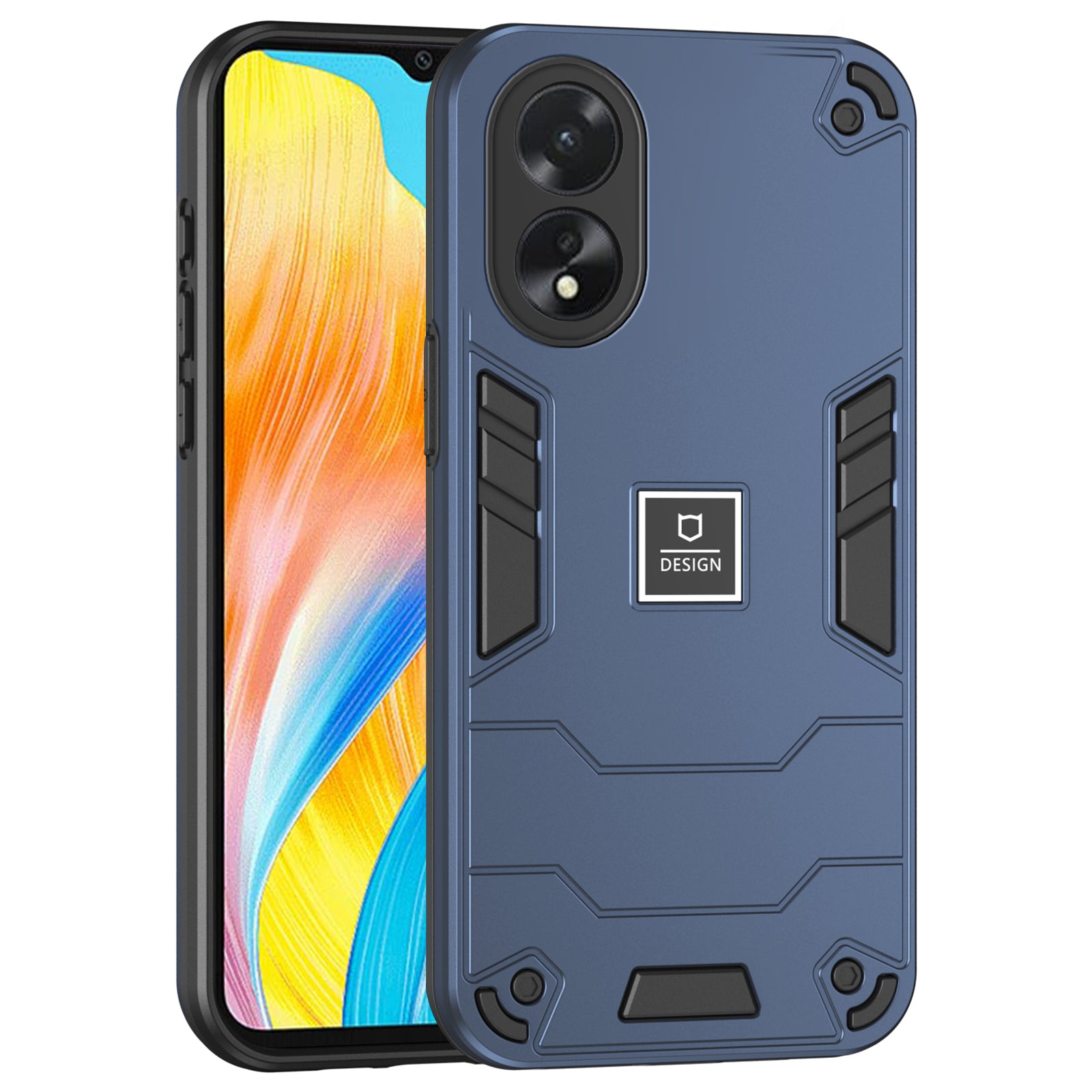 For Oppo A38 4G / A18 4G PC+TPU Case Dual-Layer Design Drop Protection Phone Cover  - Purple