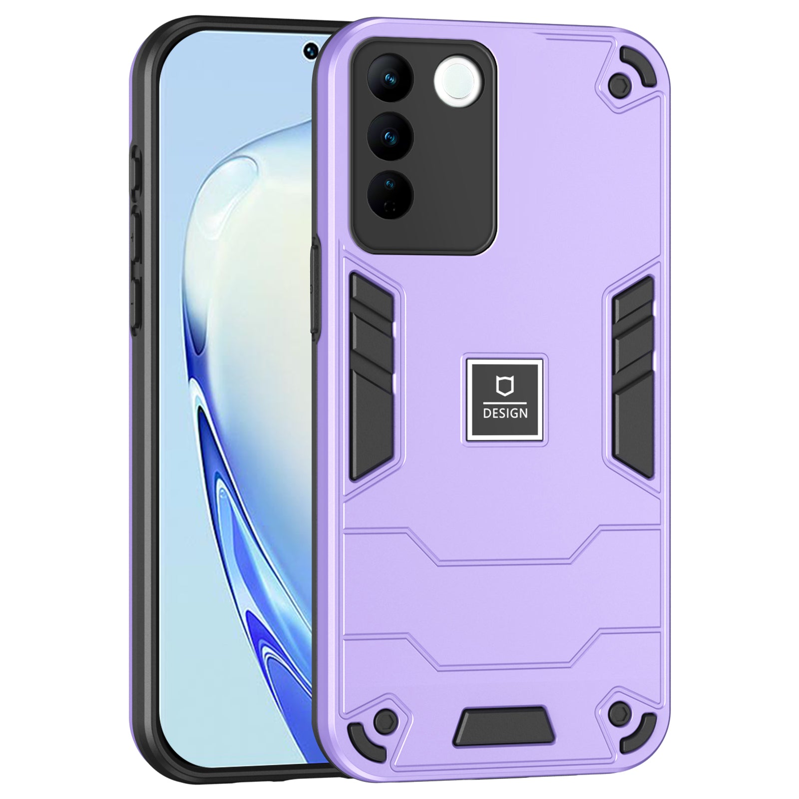 For vivo V27 5G / V27 Pro 5G / S16 / S16 Pro Case Rugged Hard PC+Soft TPU Phone Cover  - Navy Blue