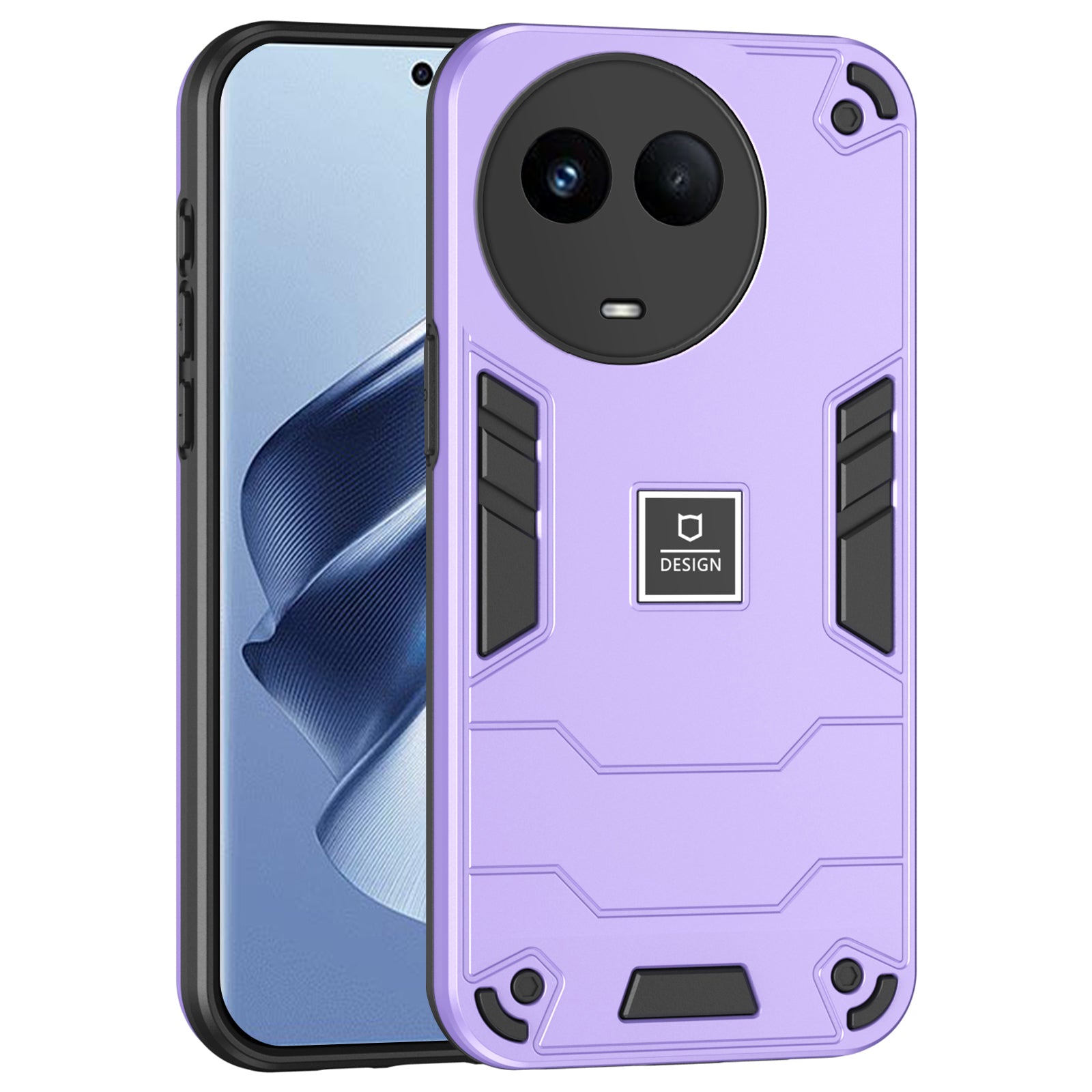 For Realme 11 5G (Global) / 11x 5G Case Shock Absorption PC+TPU 2-in-1 Phone Cover  - Purple